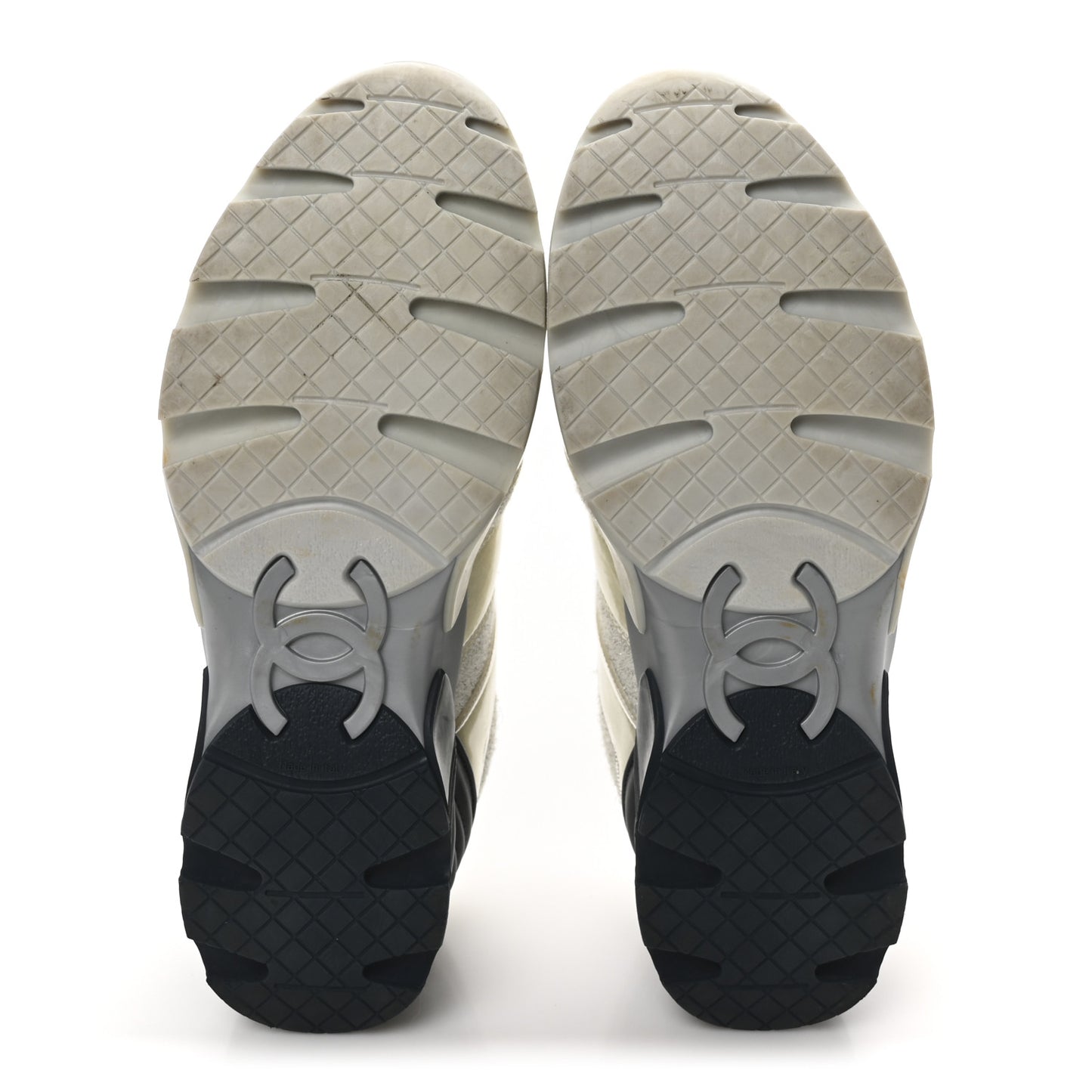 Iridescent Terry Cloth PVC Calfskin Sneakers 38.5 Silver