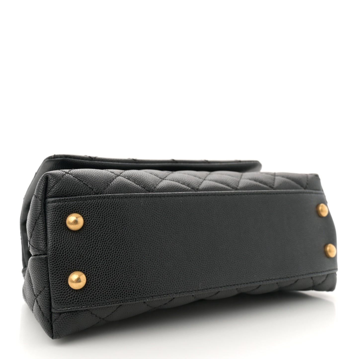 Caviar Quilted Mini Coco Handle Flap Black