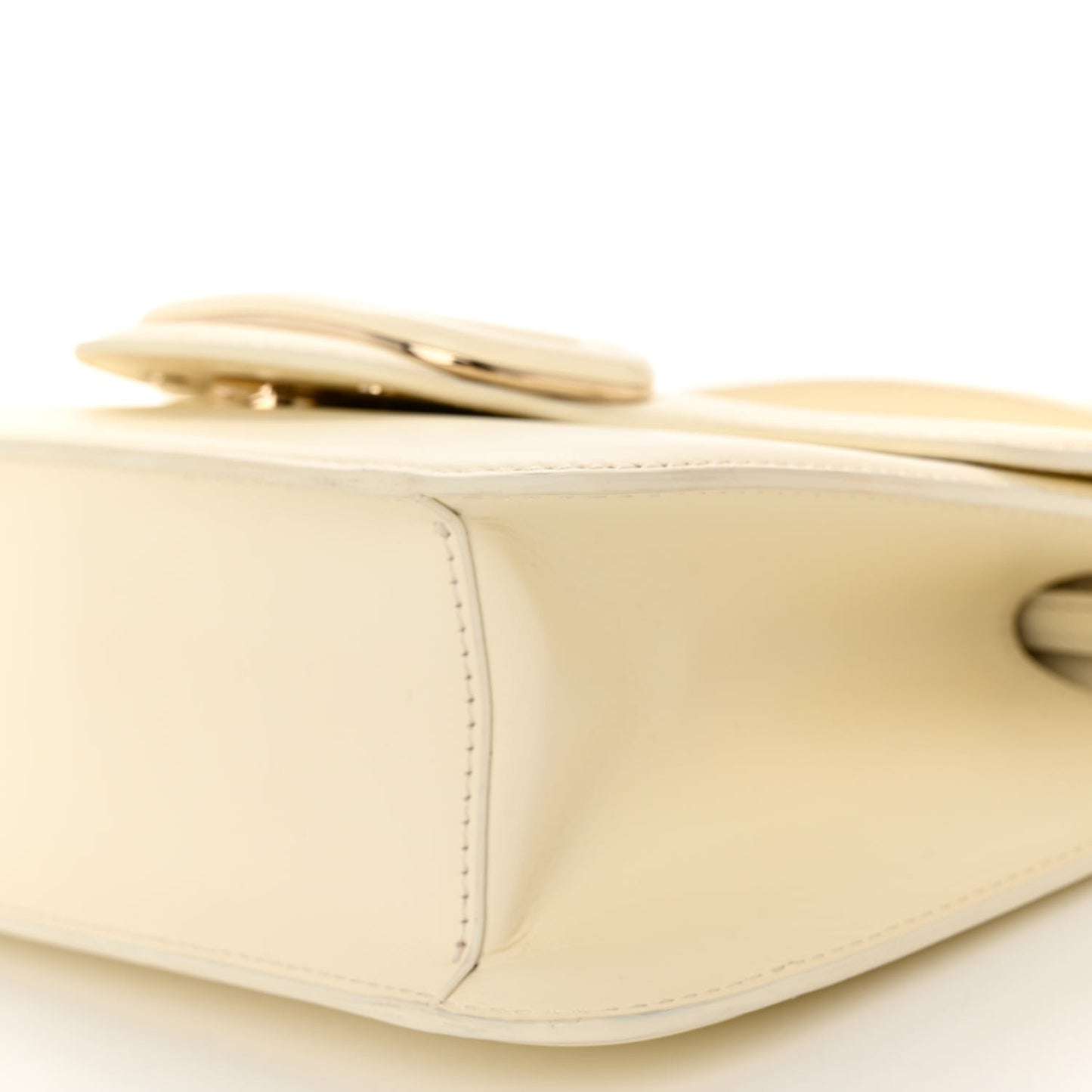 Calfskin Enamel VLogo Loco Flap Shoulder Bag Ivory