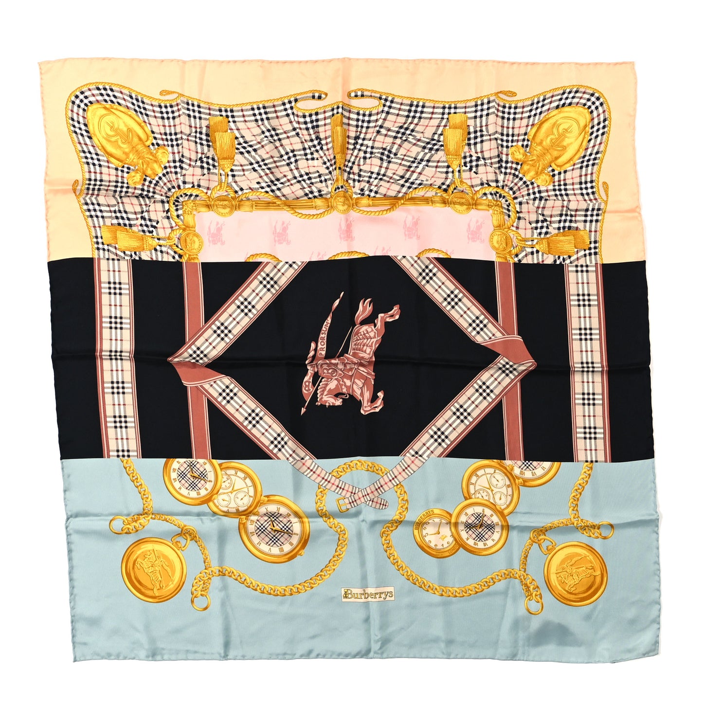 Silk Patchwork Pocket Watch Square Scarf Multicolor