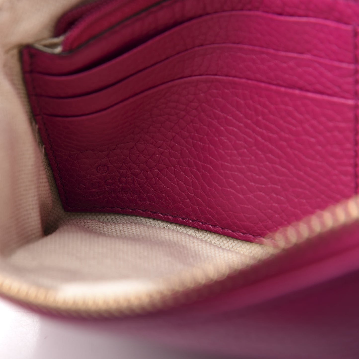 Pebbled Calfskin Soho Wristlet Bright Bougainvillea