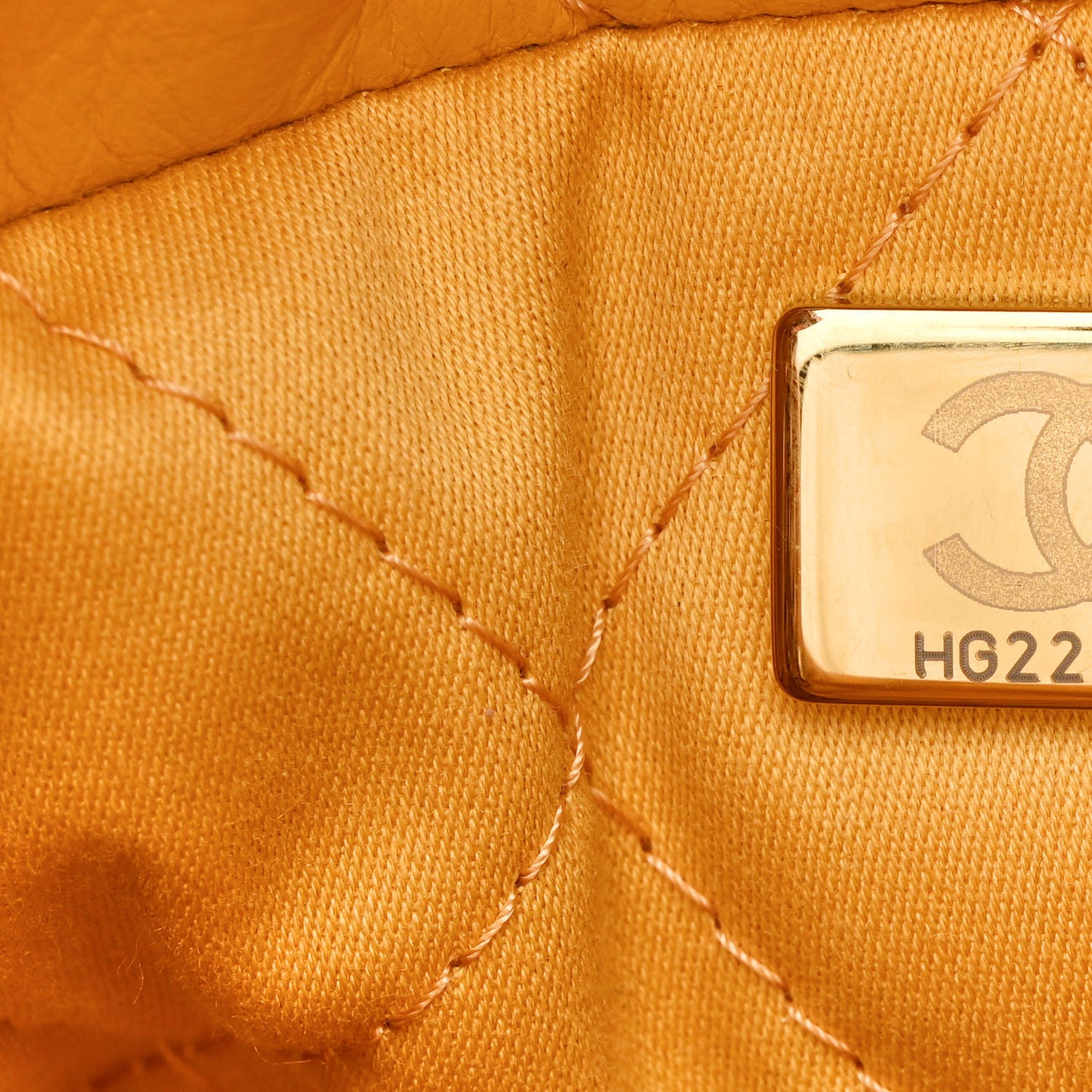 Shiny Calfskin Quilted Mini Chanel 22 Yellow