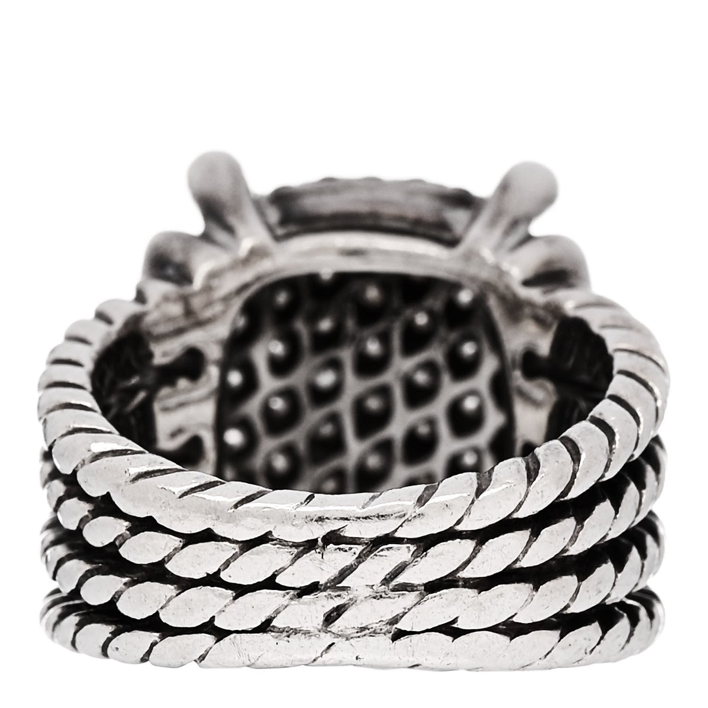 Sterling Silver Diamond 16mm Wheaton Ring 50 5.5