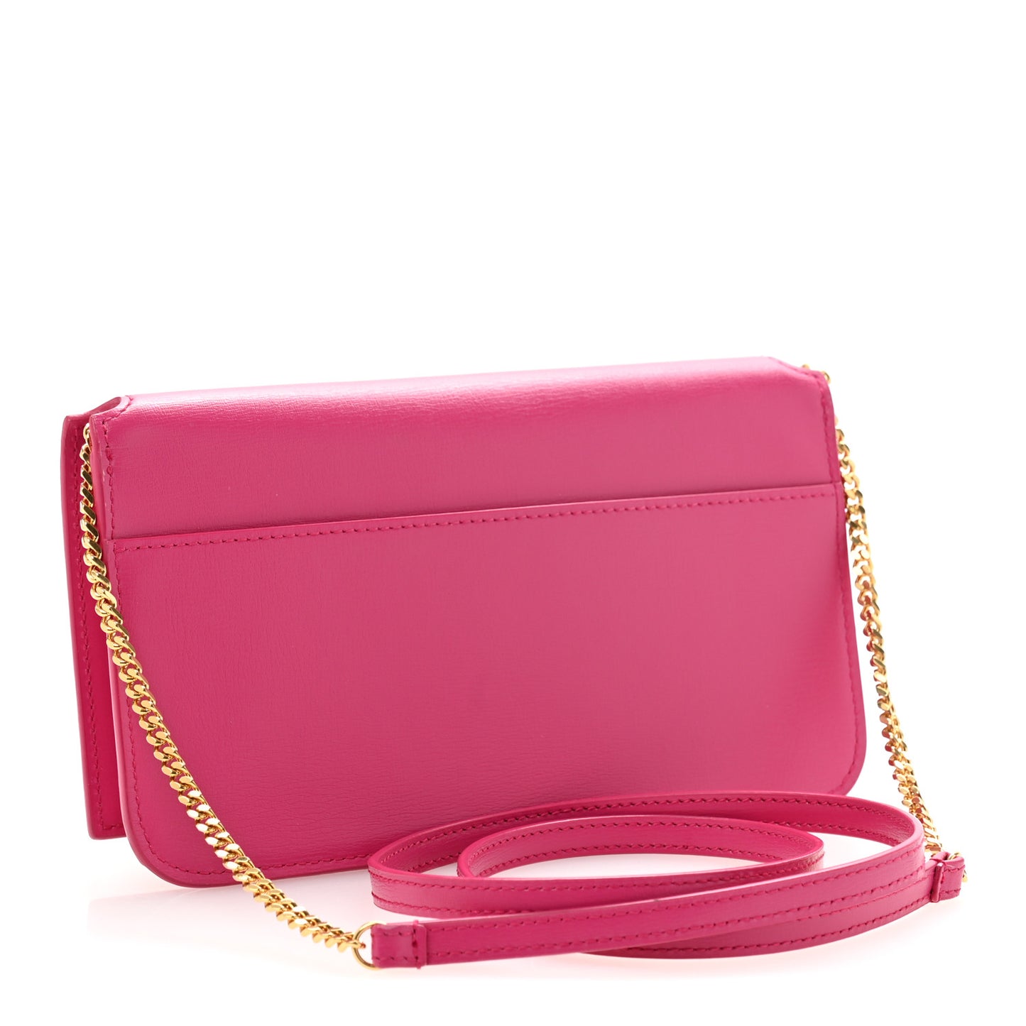 Smooth Calfskin Monogram Phone Holder Crossbody Fuchsia Couture
