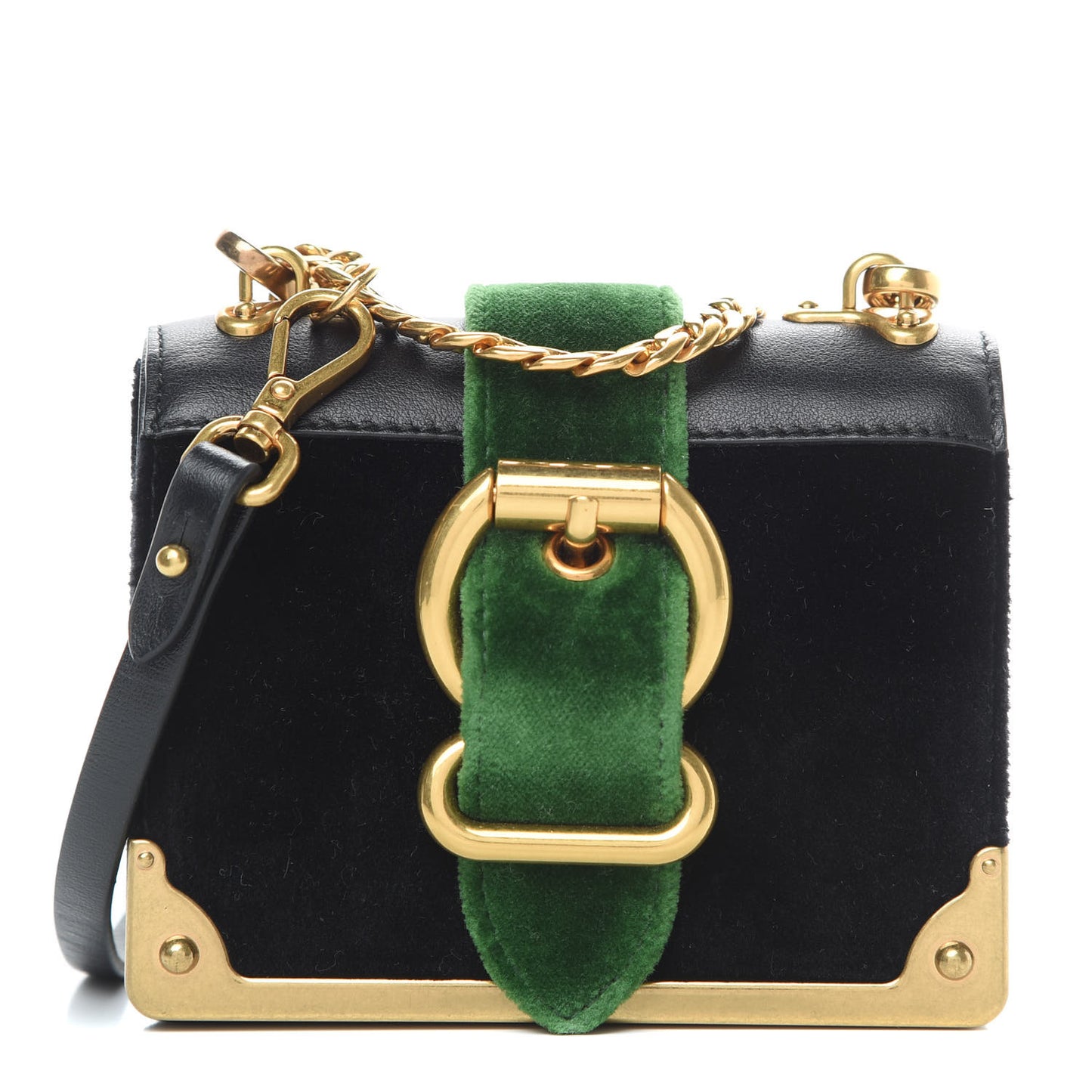 Velvet City Calfskin Micro Cahier Bag Black Alloro