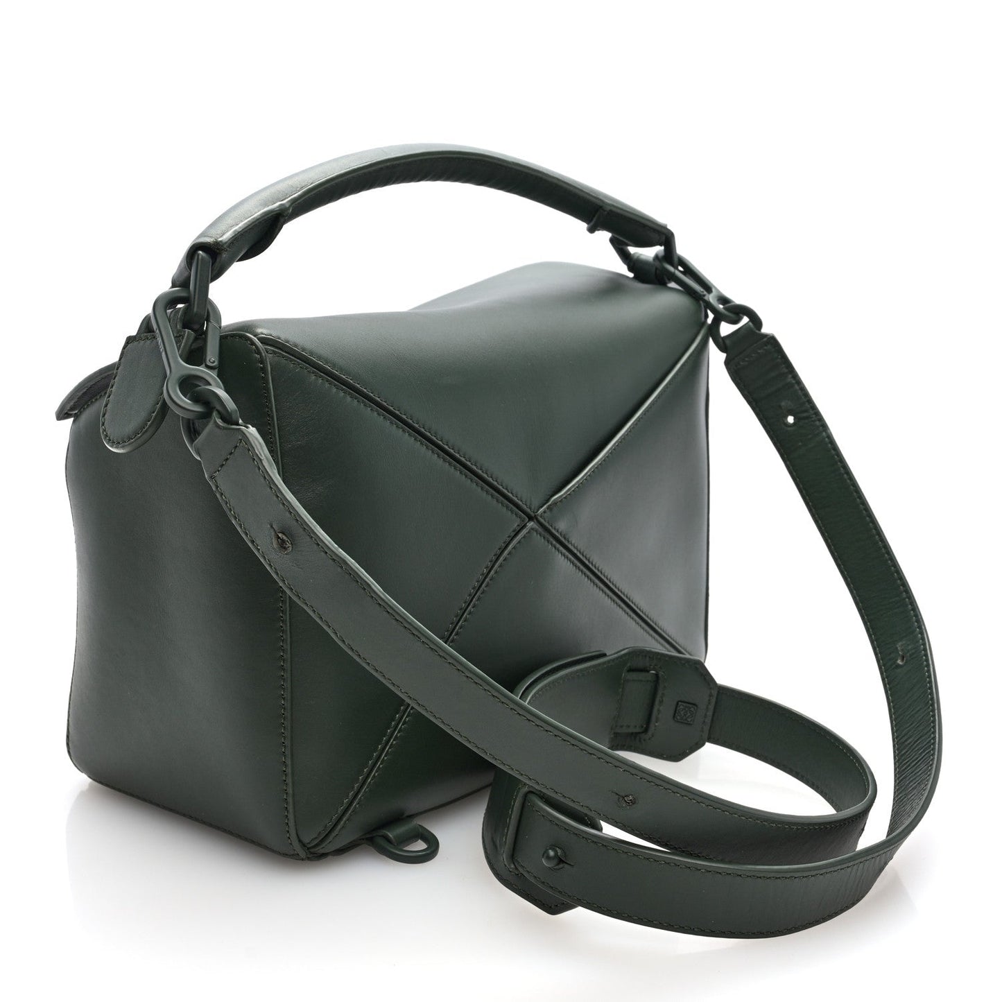 Satin Calfskin Monochrome Medium Puzzle Bag Vintage Khaki