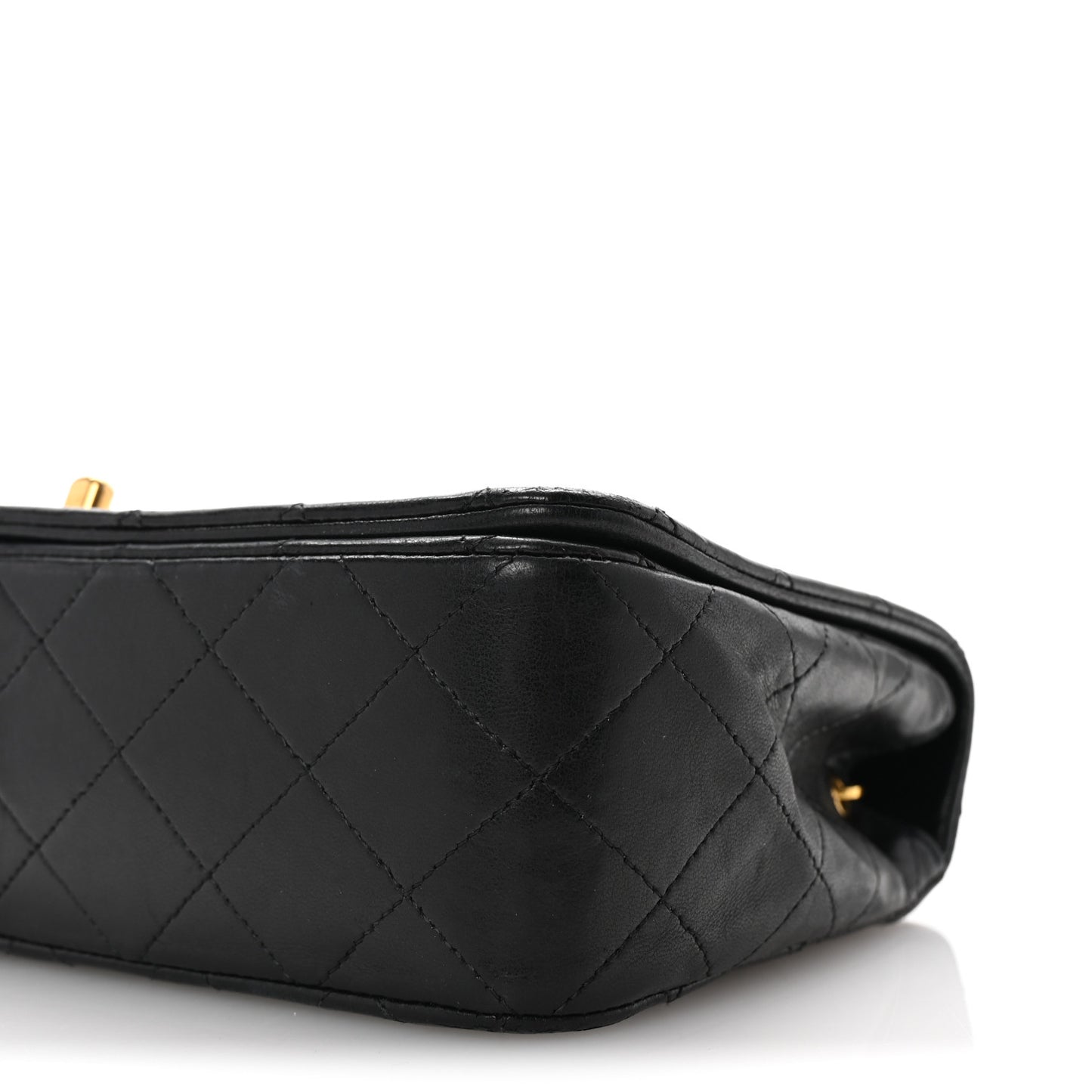 Lambskin Quilted Small Single Flap Black