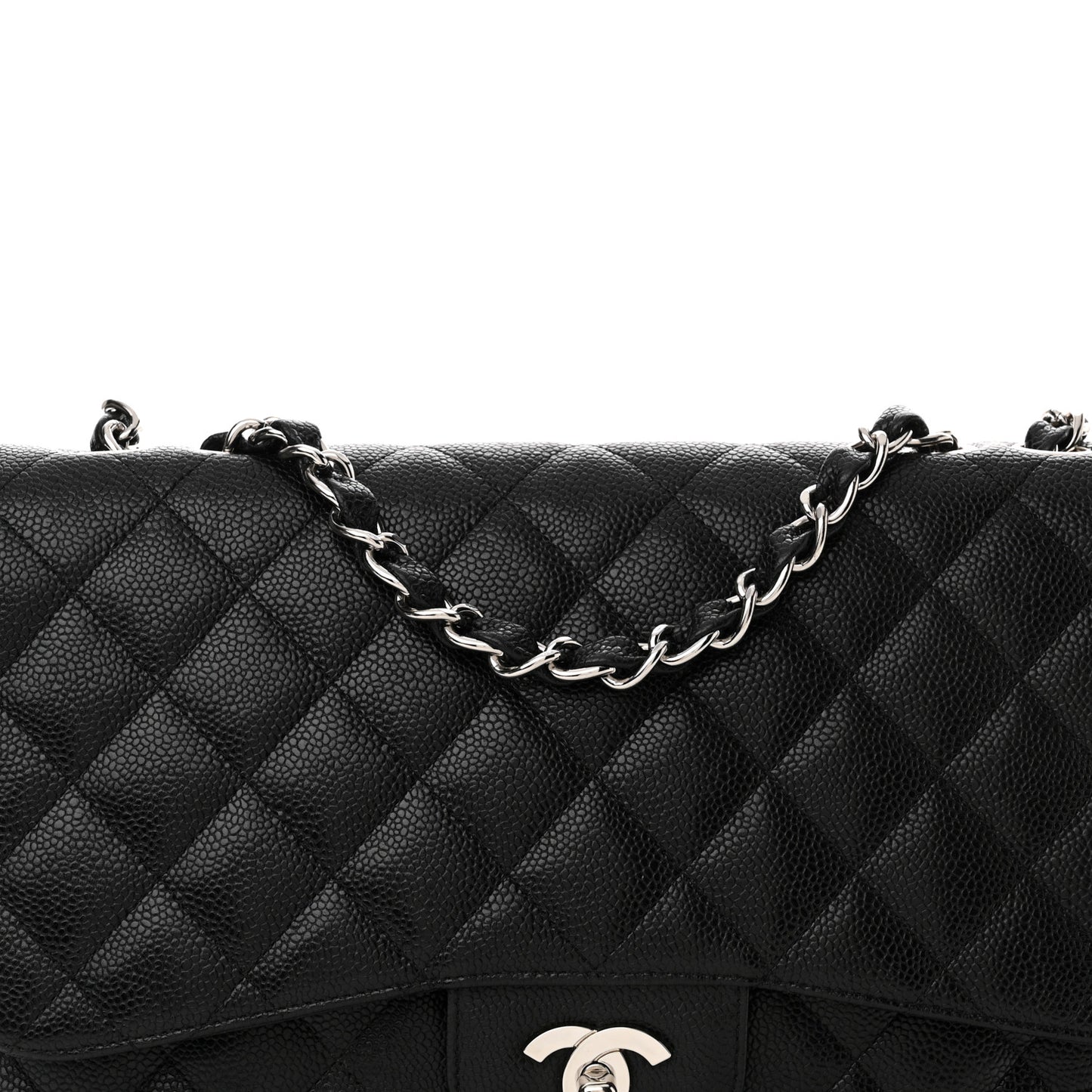 Caviar Quilted Jumbo Single Flap Black