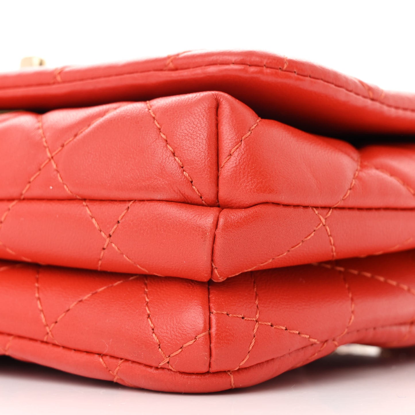 Lambskin Quilted Wood Mini Coco Handle Flap Red