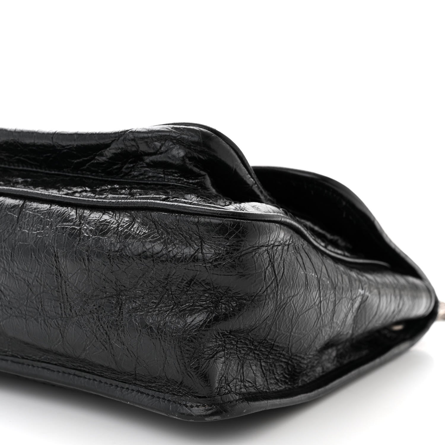 Saint Laurent Crinkled Calfskin Matelasse Monogram Large Niki Chain Satchel Black 10 of 13