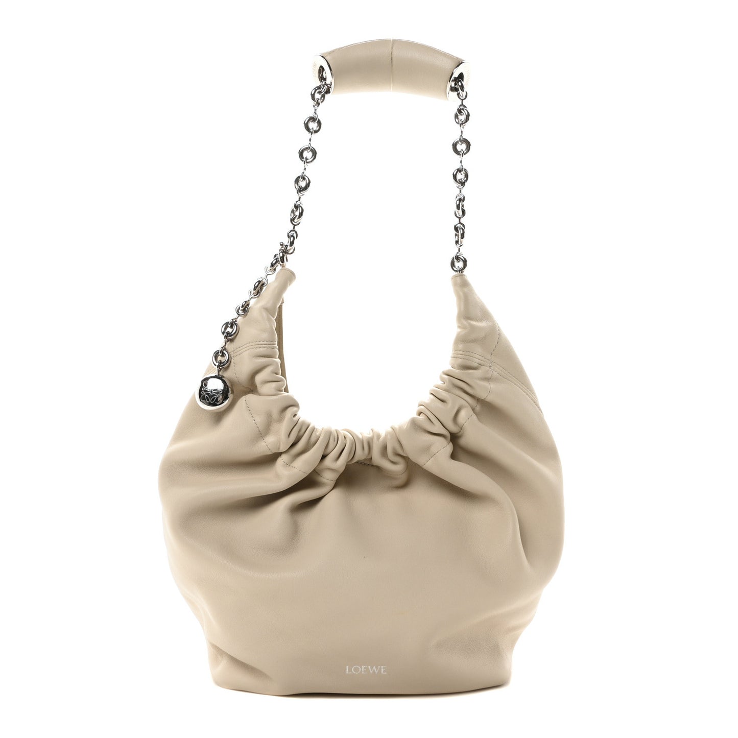 Buttery Nappa Lambskin Small Squeeze Bag Sea Salt