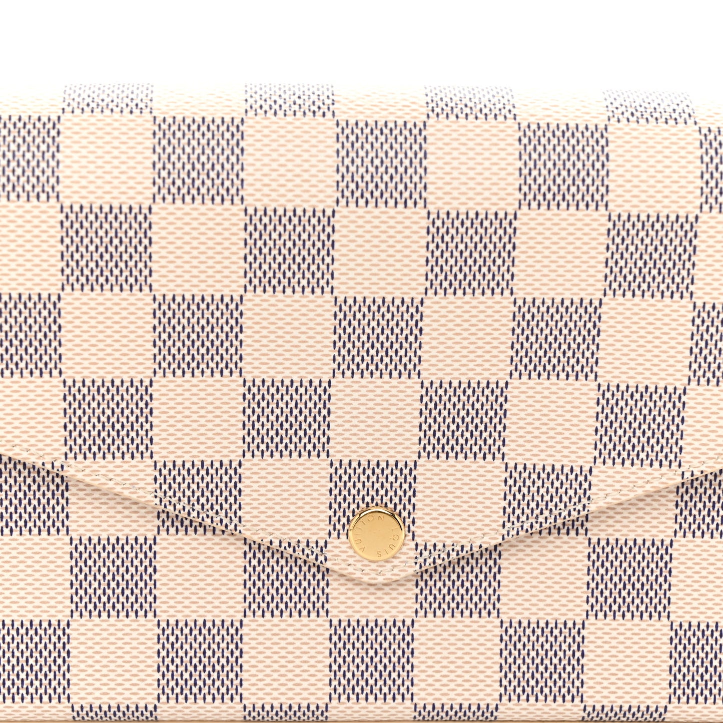 Damier Azur Pochette Felicie Chain Wallet Rose Ballerine