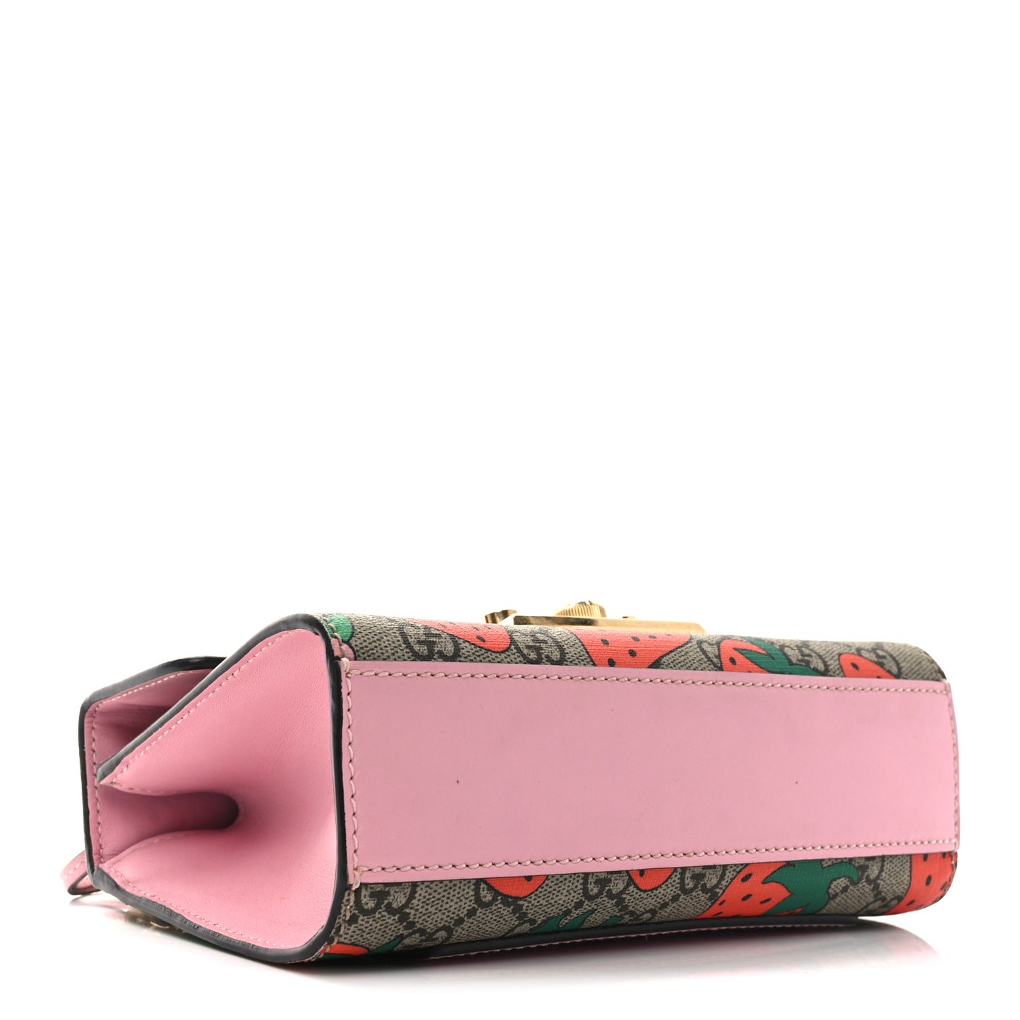 GG Supreme Monogram Strawberry Small Padlock Shoulder Bag