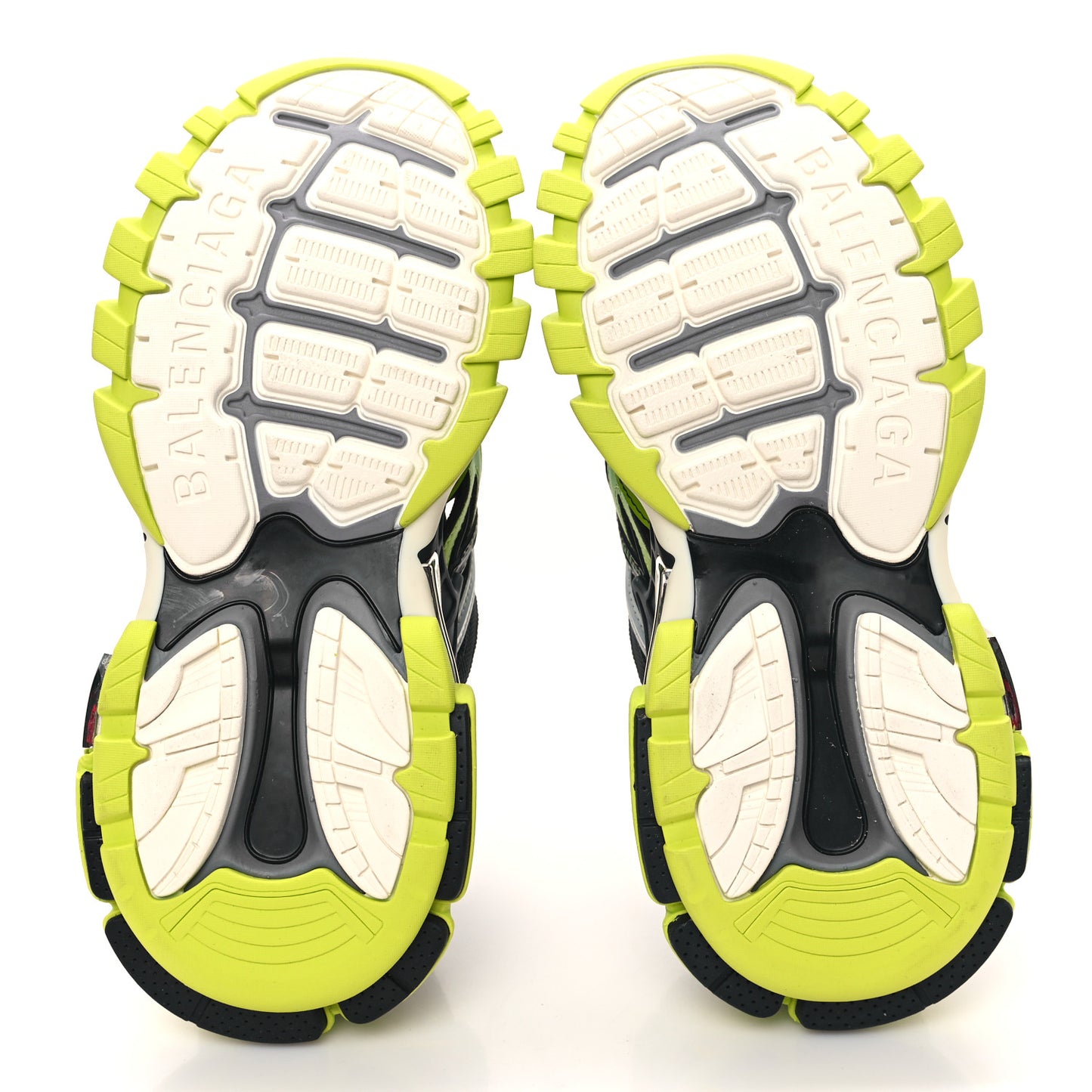 Rubber Mesh Tri-Color Clear Sole Mens Track.2 Open Sneakers 39 Black Yellow