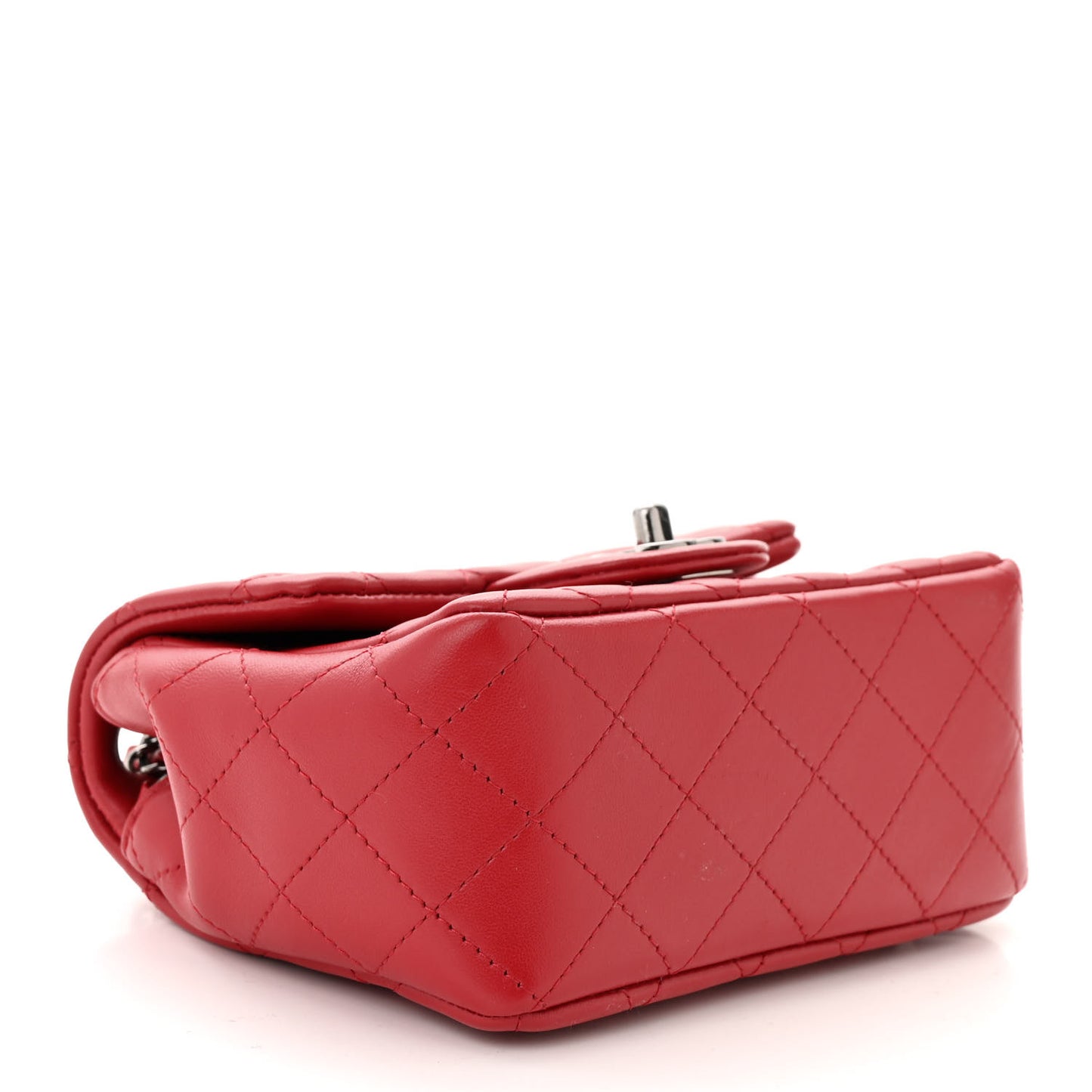 Lambskin Quilted Mini Square Flap Red