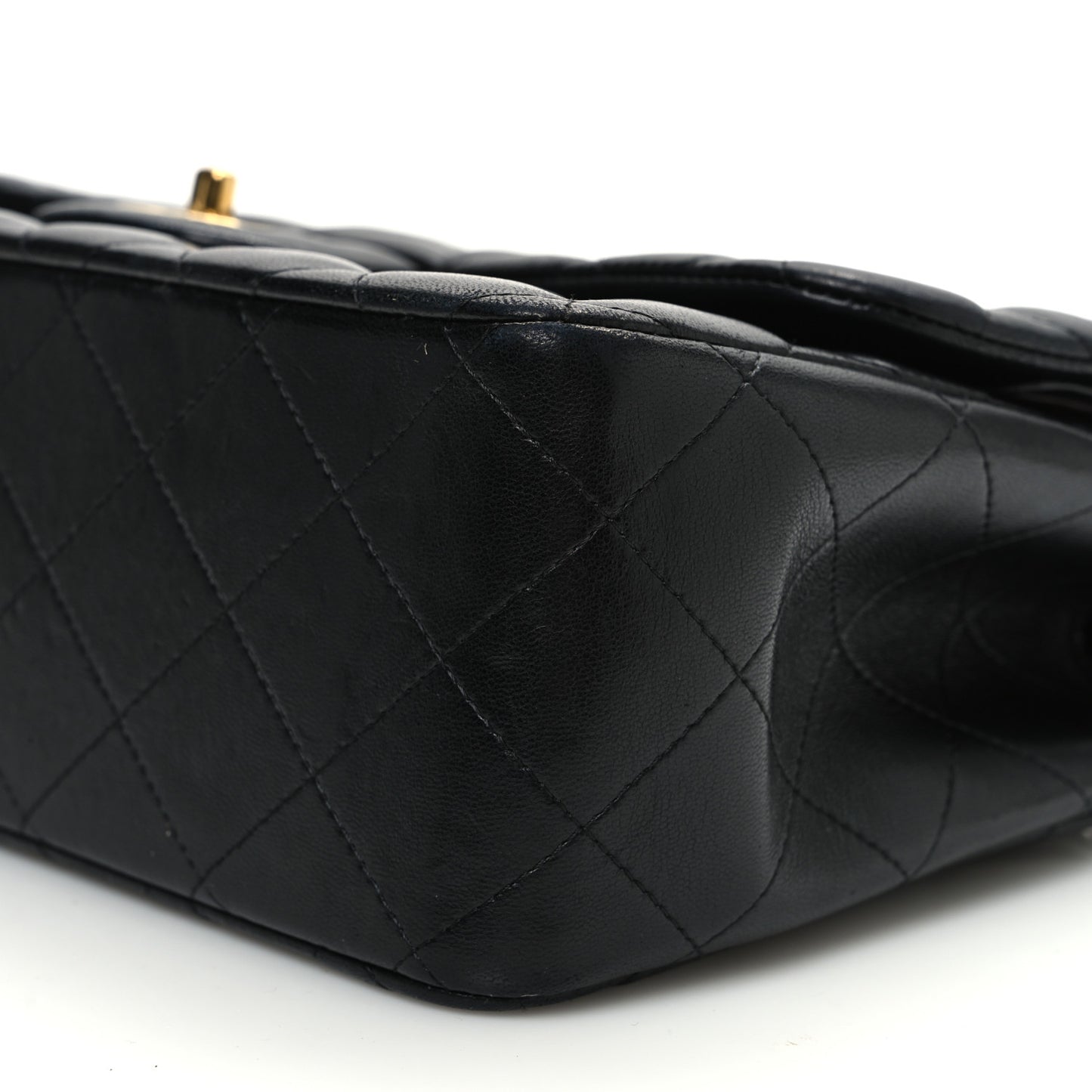 Lambskin Quilted Jumbo Double Flap Black