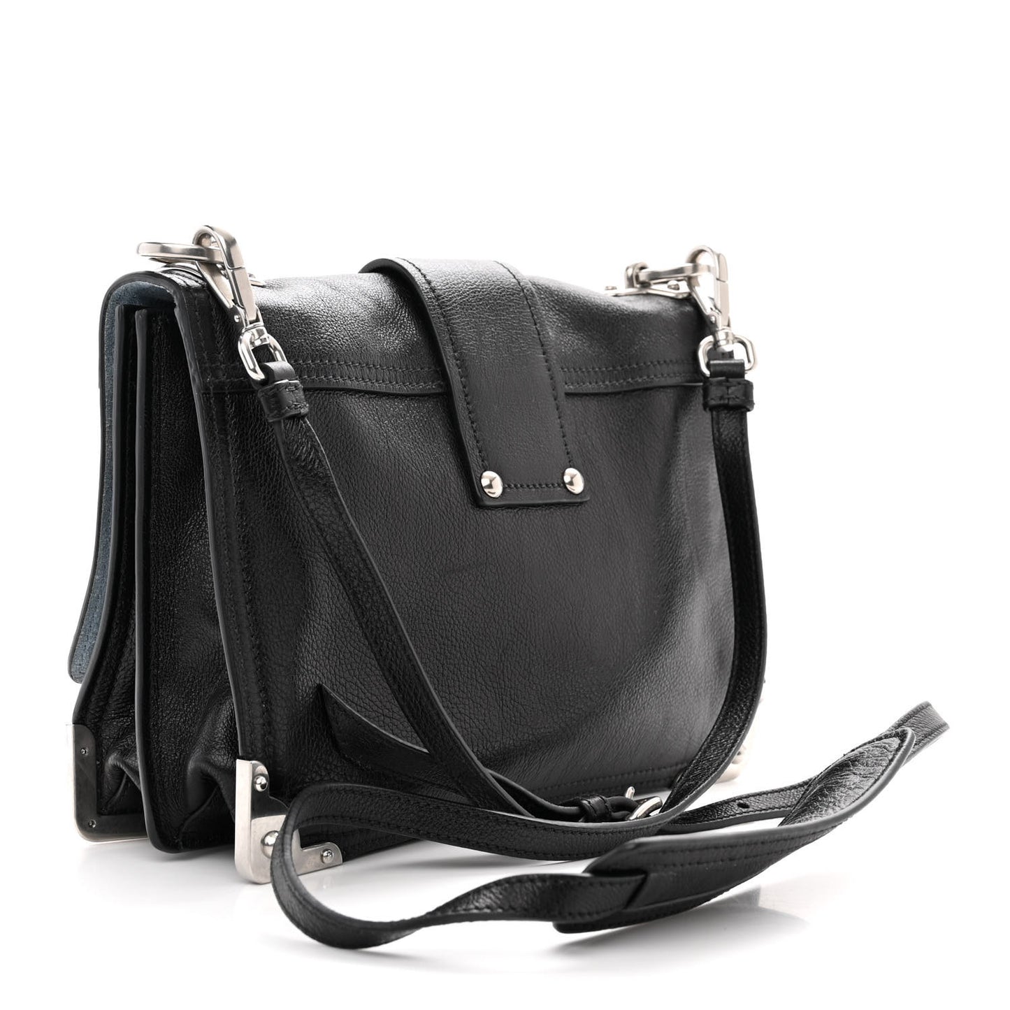 Glace Calfskin Large Soft Cahier Bag Black