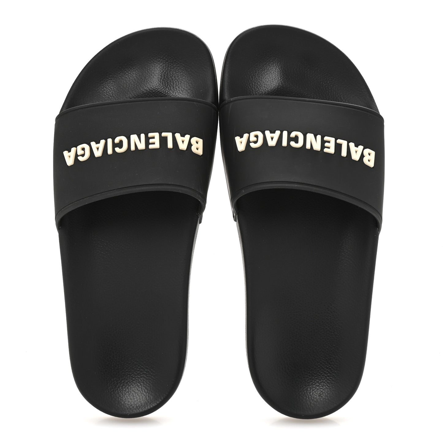 Rubber Logo Pool Slide Sandals 36 Black