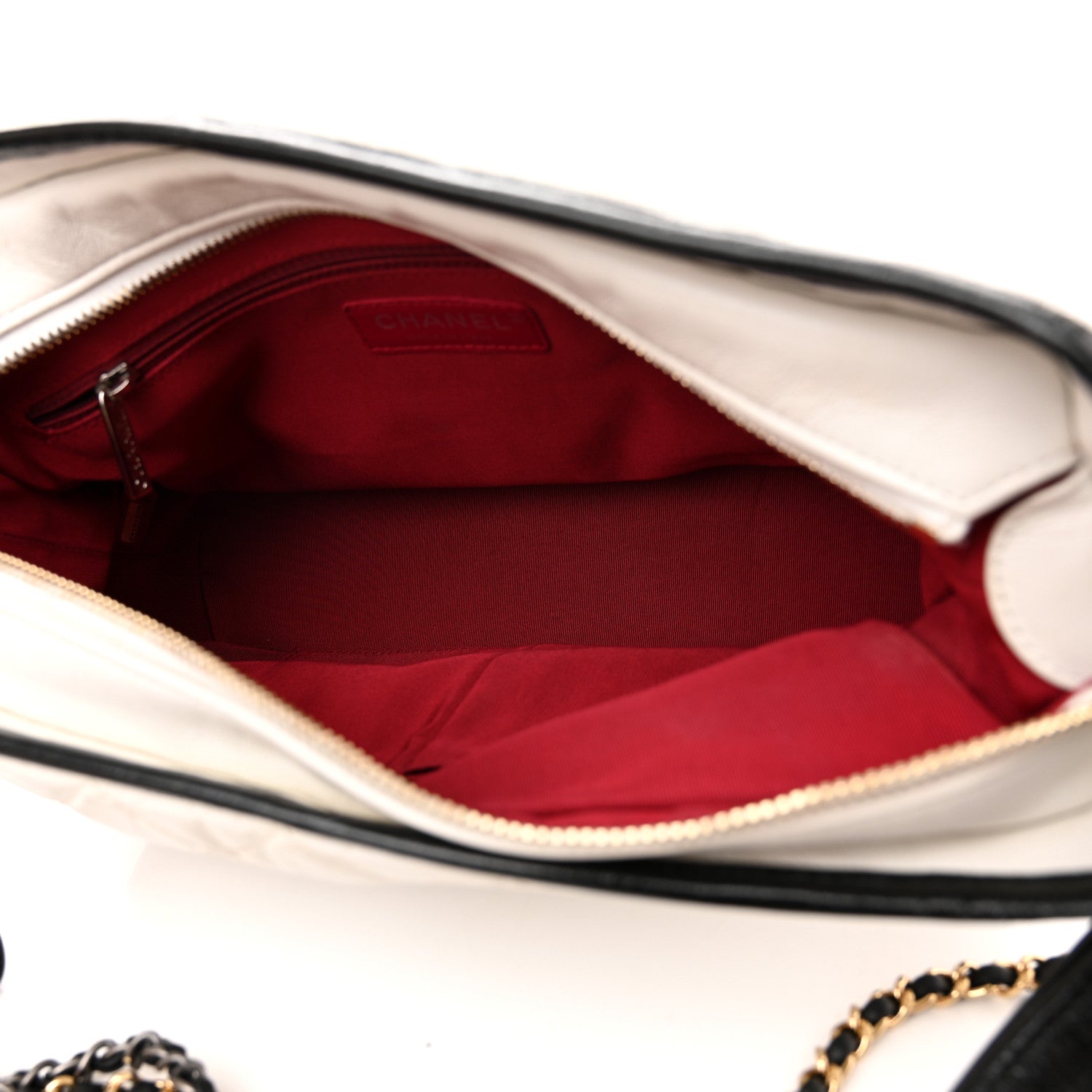 Chanel Aged Calfskin Quilted Medium Gabrielle Hobo Black White 5 of 12