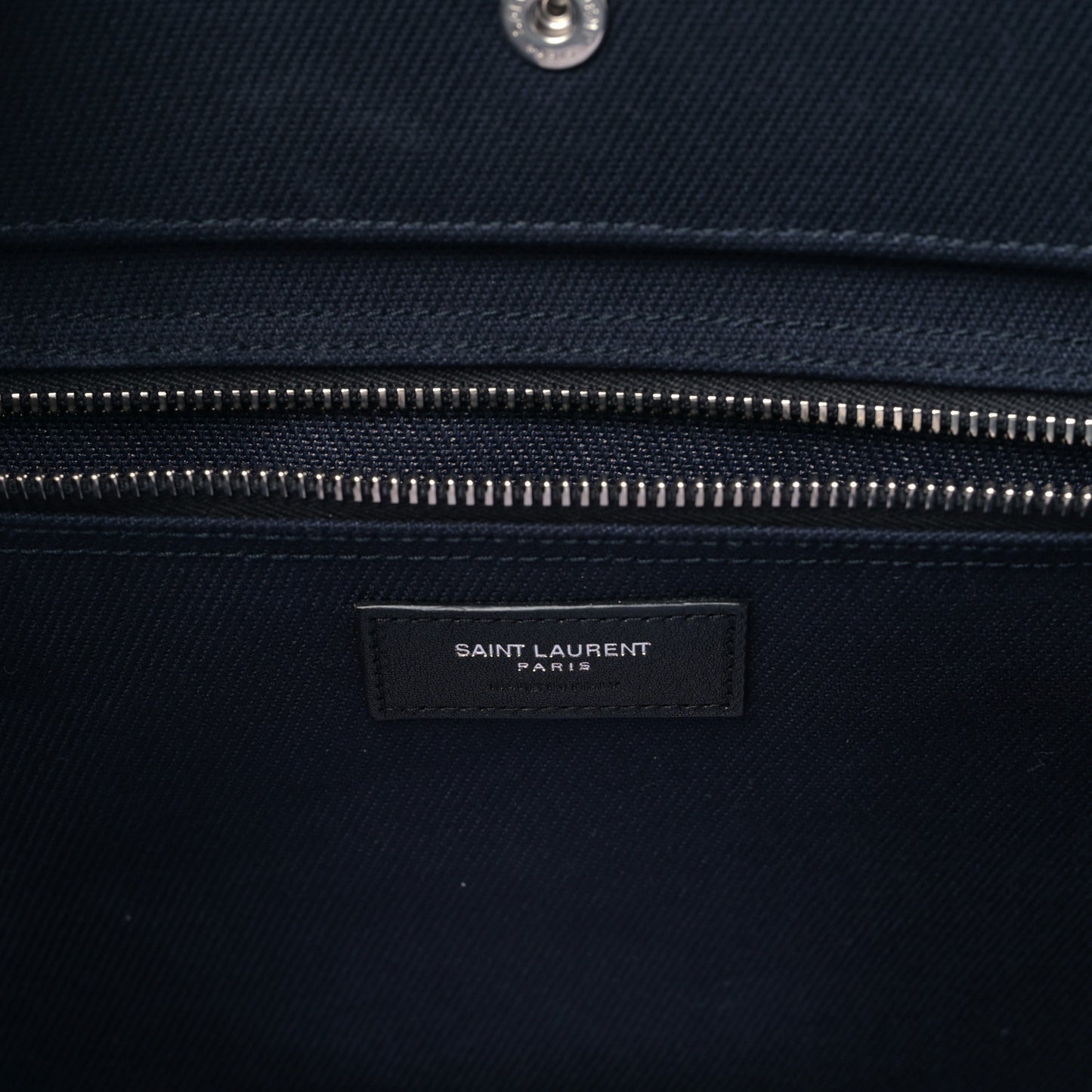 Linen Calfskin Rive Gauche Tote Navy