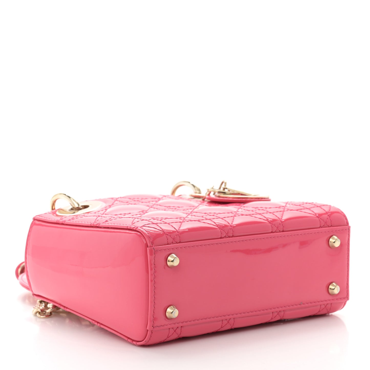 Patent Cannage Mini Lady Dior Pink