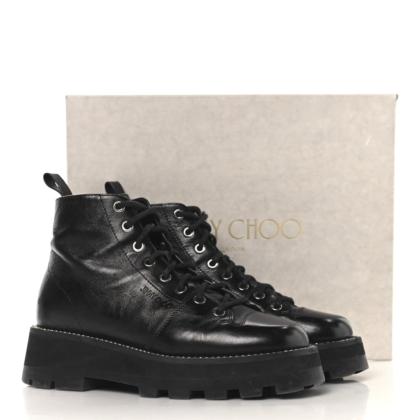 Calfskin Crystal Embellished Colby Combat Boots 38.5 Black