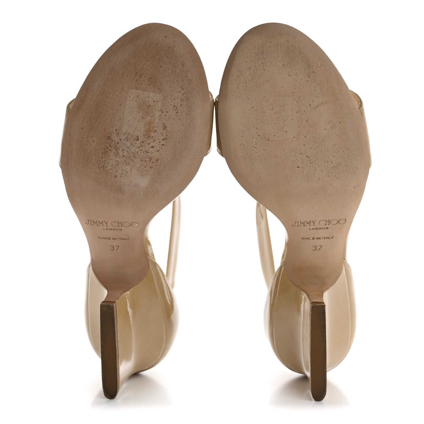 Patent Calfskin Edina Sandals 37 Nude