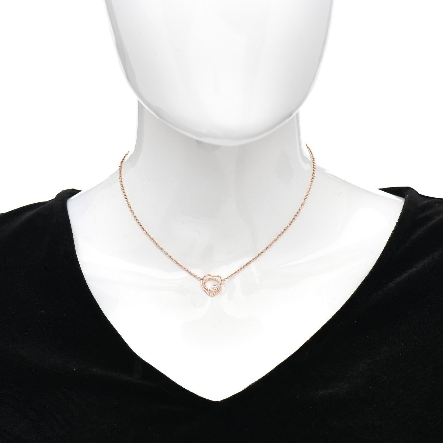 18K Rose Gold Diamond TPM Vertige Coeur Necklace SH