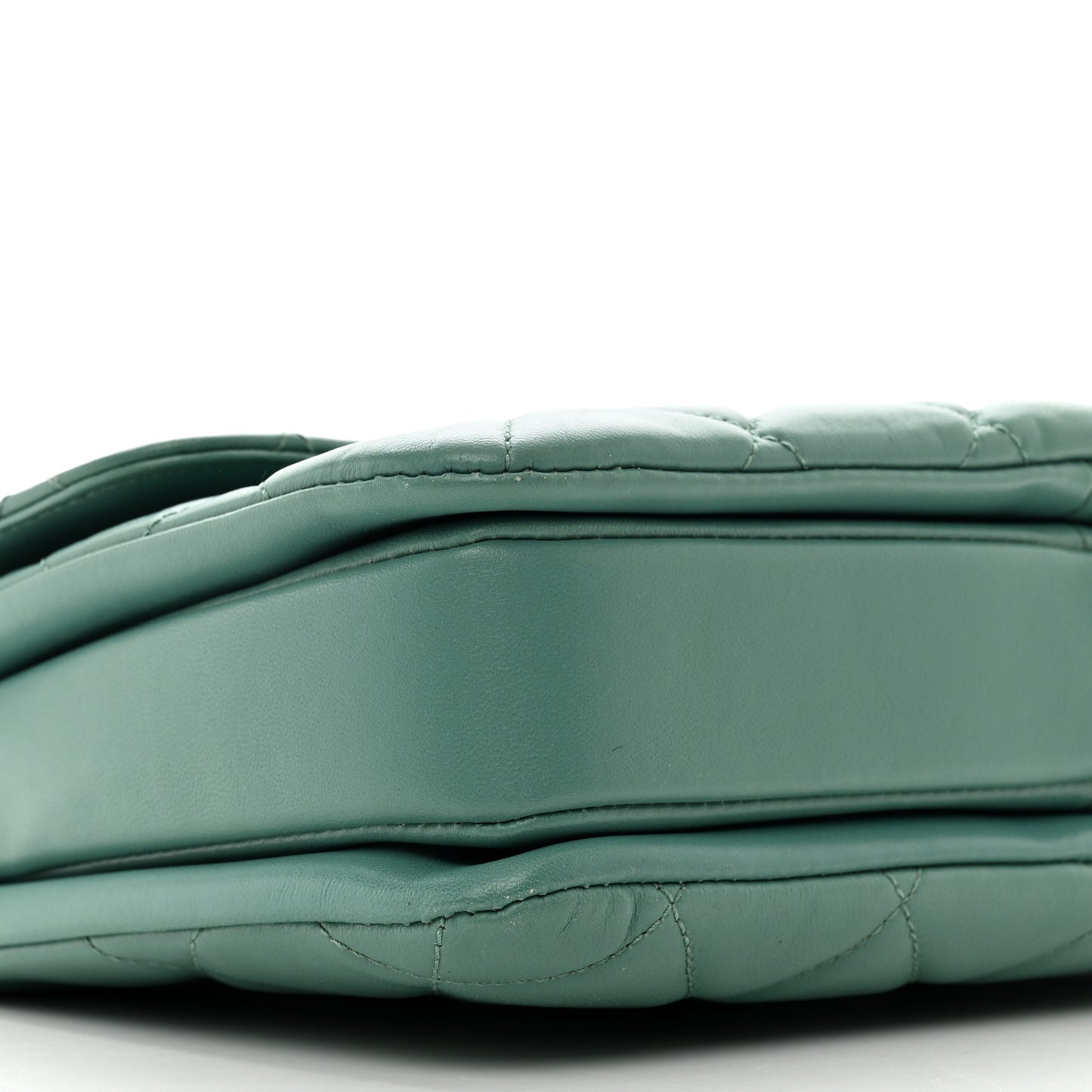 Lambskin Quilted Small Trendy CC Flap Dual Handle Bag Green