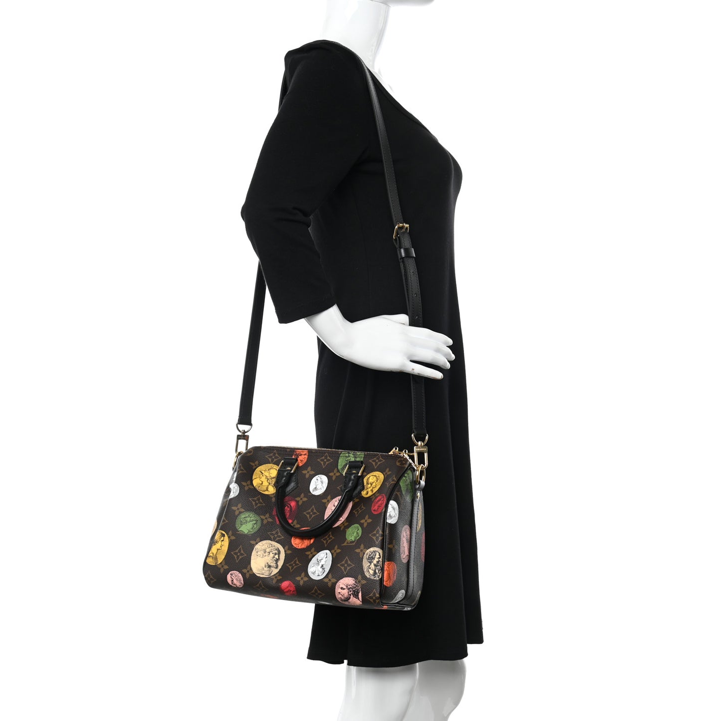 x FORNASETTI Monogram Cameo Speedy Bandouliere 25