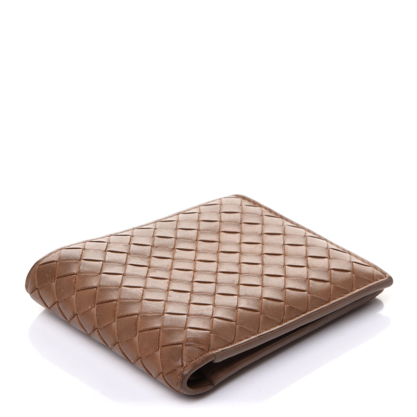 Nappa Intrecciato Bi-Fold Wallet Noce