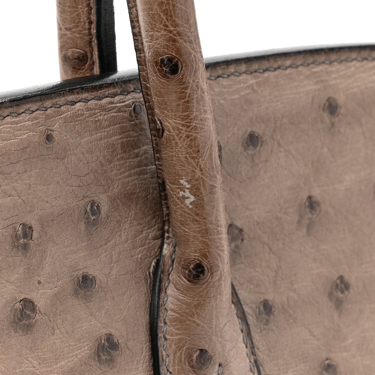 Ostrich Birkin 35 Gris Tourterelle
