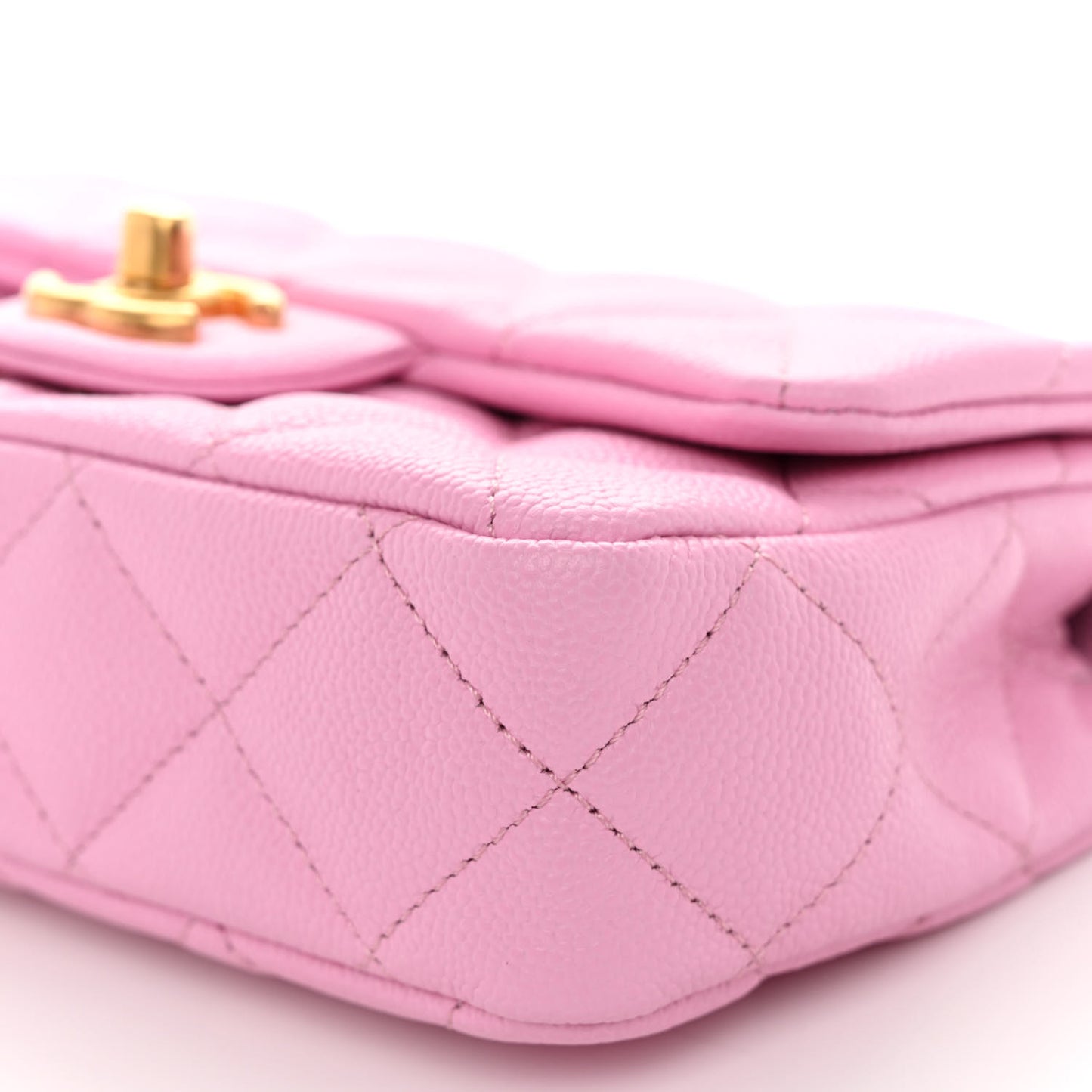 Caviar Quilted Mini Rectangular Sweetheart Flap Lilac