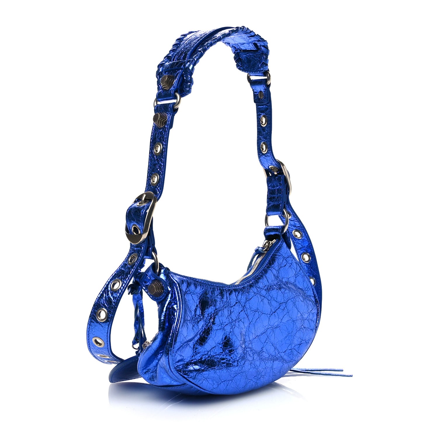 Metallic Arena Agneau Le Cagole Shoulder Bag XS Blue