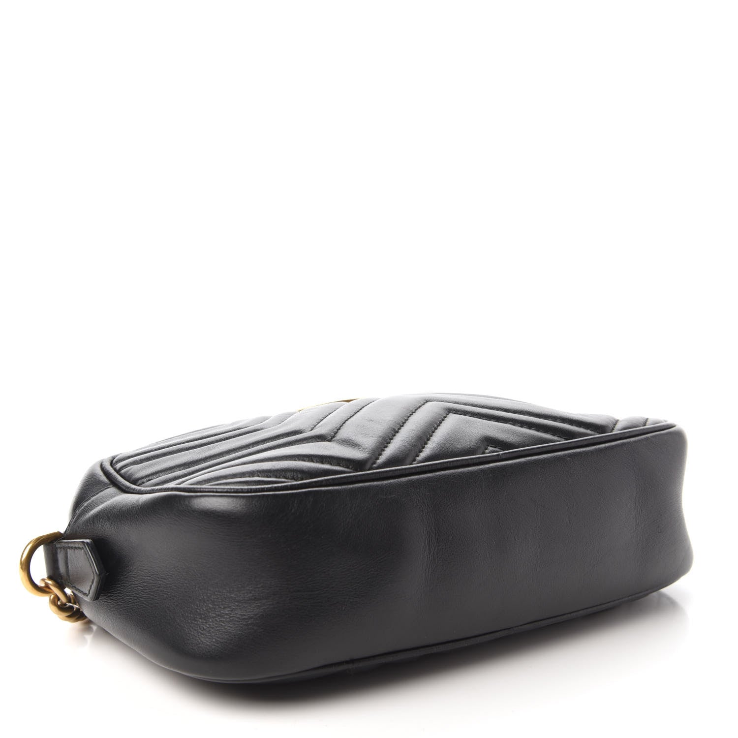 Gucci Calfskin Matelasse Small GG Marmont Chain Shoulder Bag Black 4 of 10