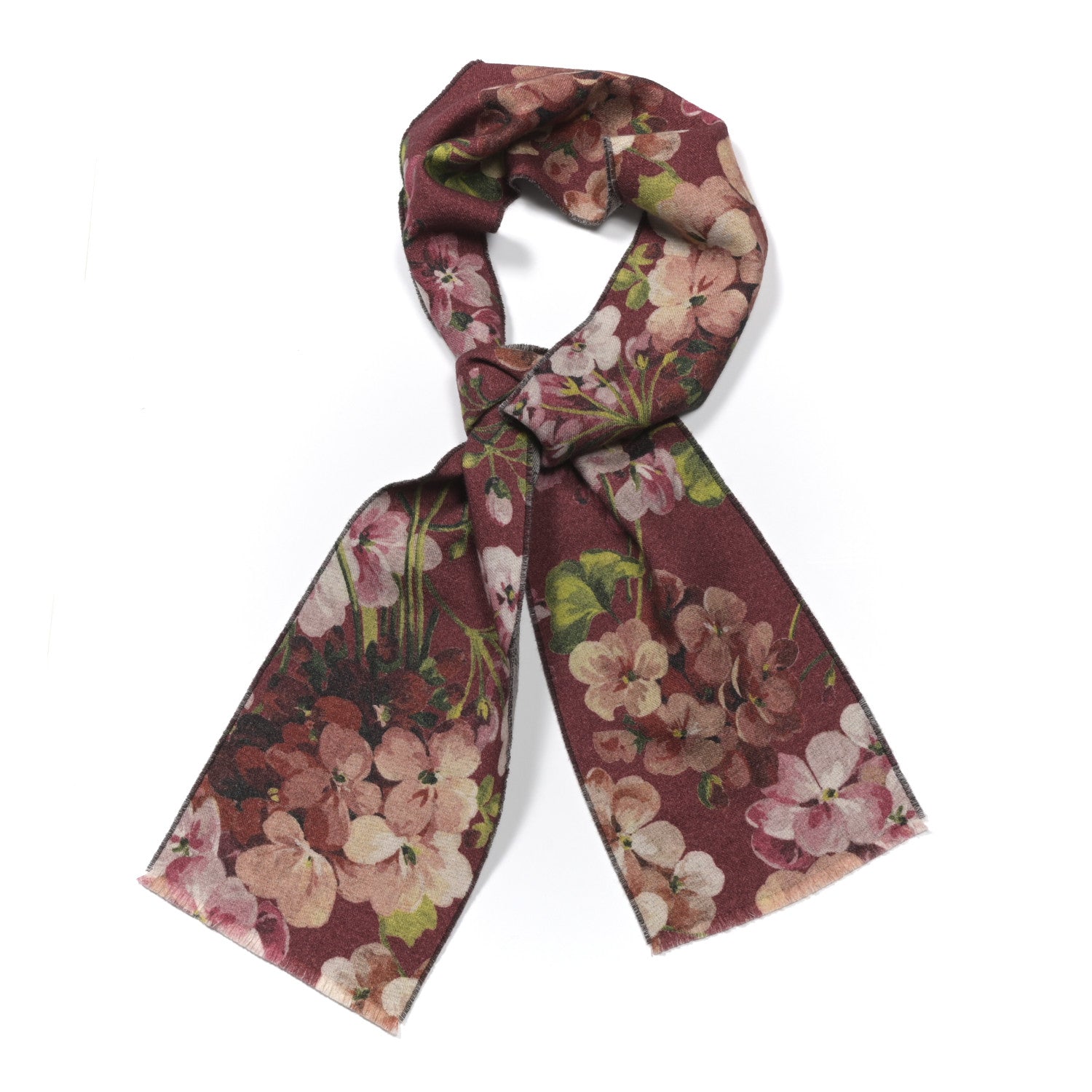 Gucci 花柄 ストール Gucci Wool GG Monogram Miniorophin Scarf Lacquer Pink 1783359