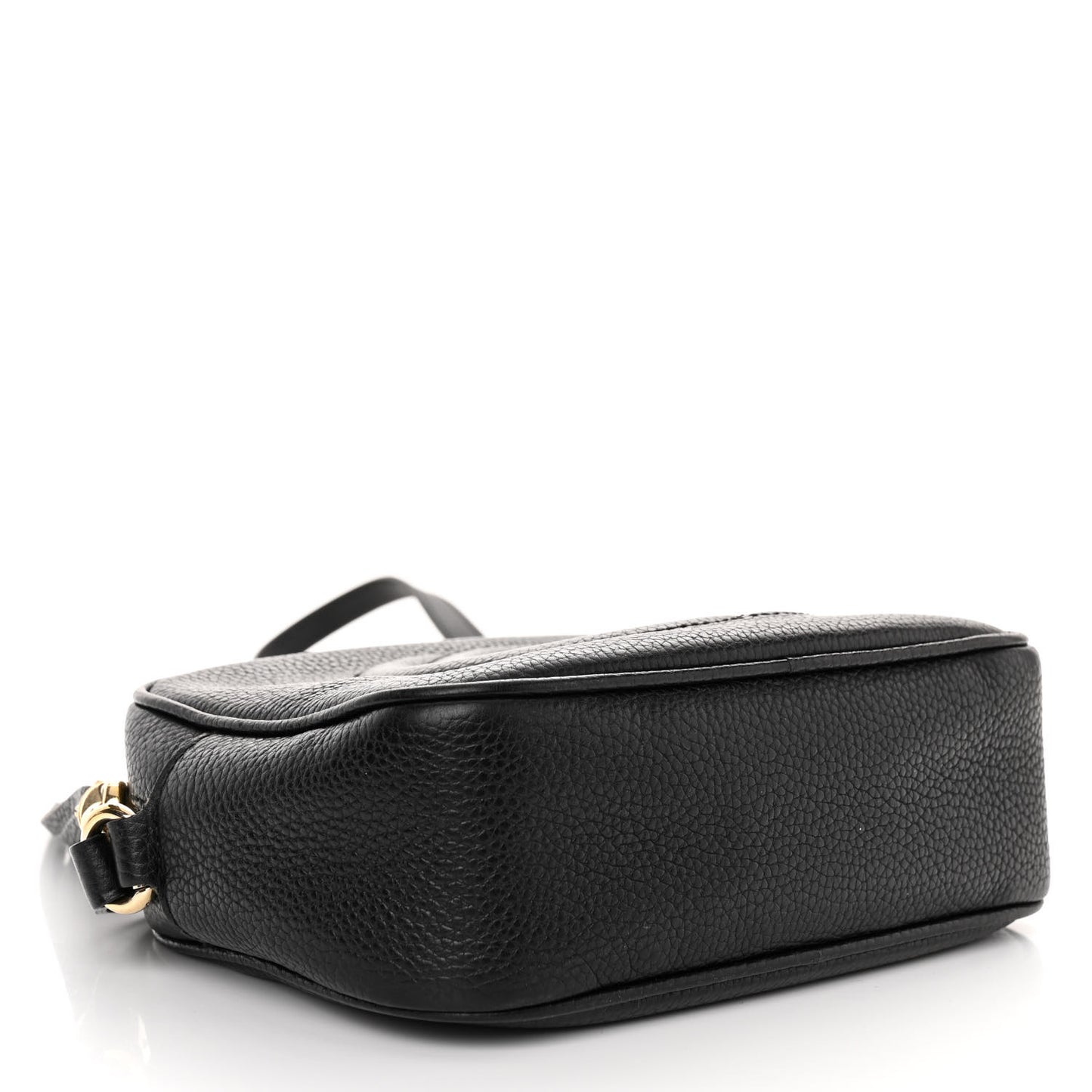 Pebbled Calfskin Small Soho Disco Bag Black
