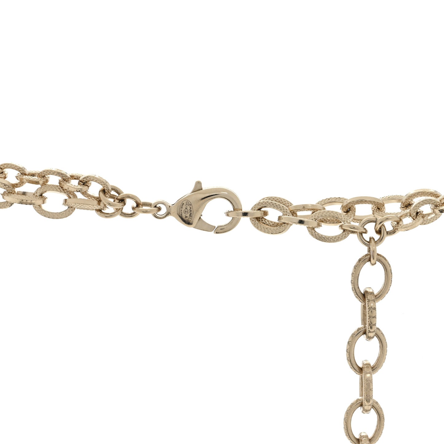 Pearl Crystal CC Long Necklace Gold