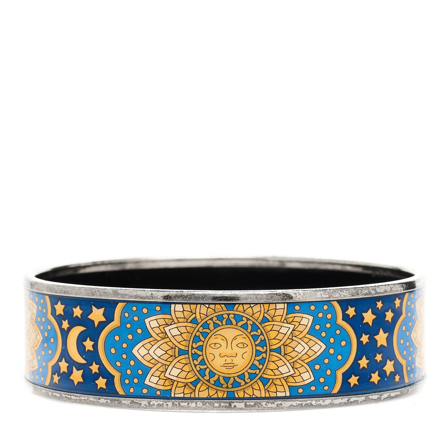 Enamel Printed Wide Sun Moon Stars Bracelet 70