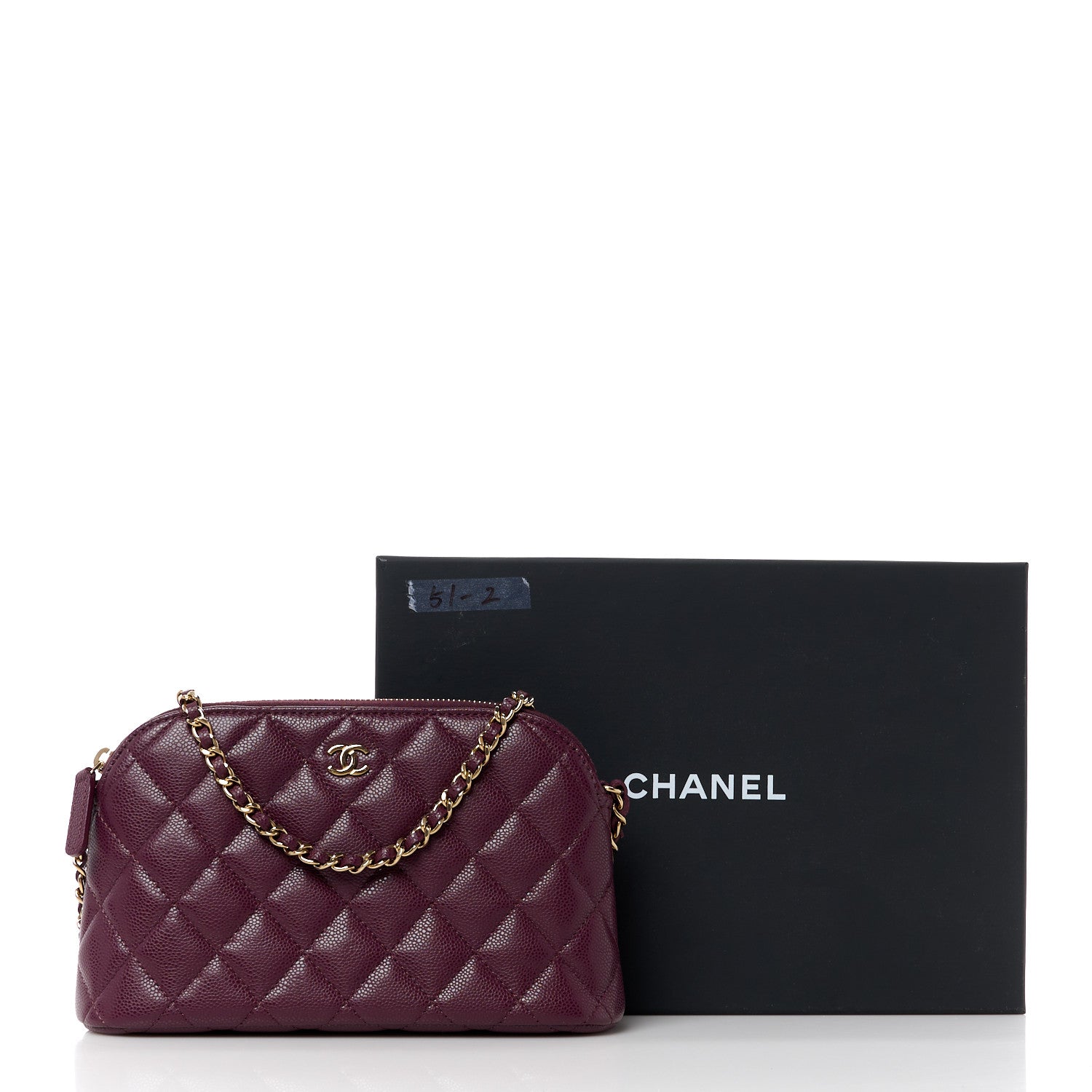 Chanel Caviar Quilted Classic Clutch With Chain Burgundy 11 of 11