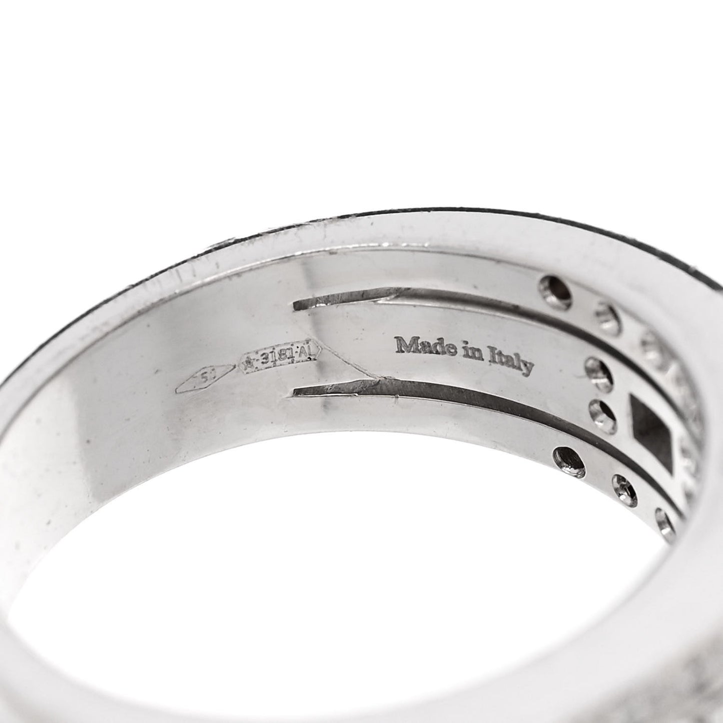 18K White Gold Diamond Belle Epoque Band Ring 53 6.25