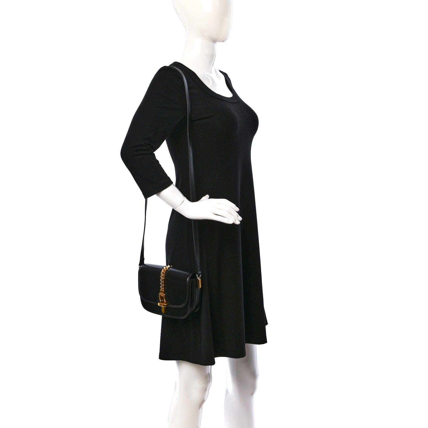 Gucci Azalea Calfskin Mini Sylvie 1969 Flap Messenger Bag Black 2 of 10