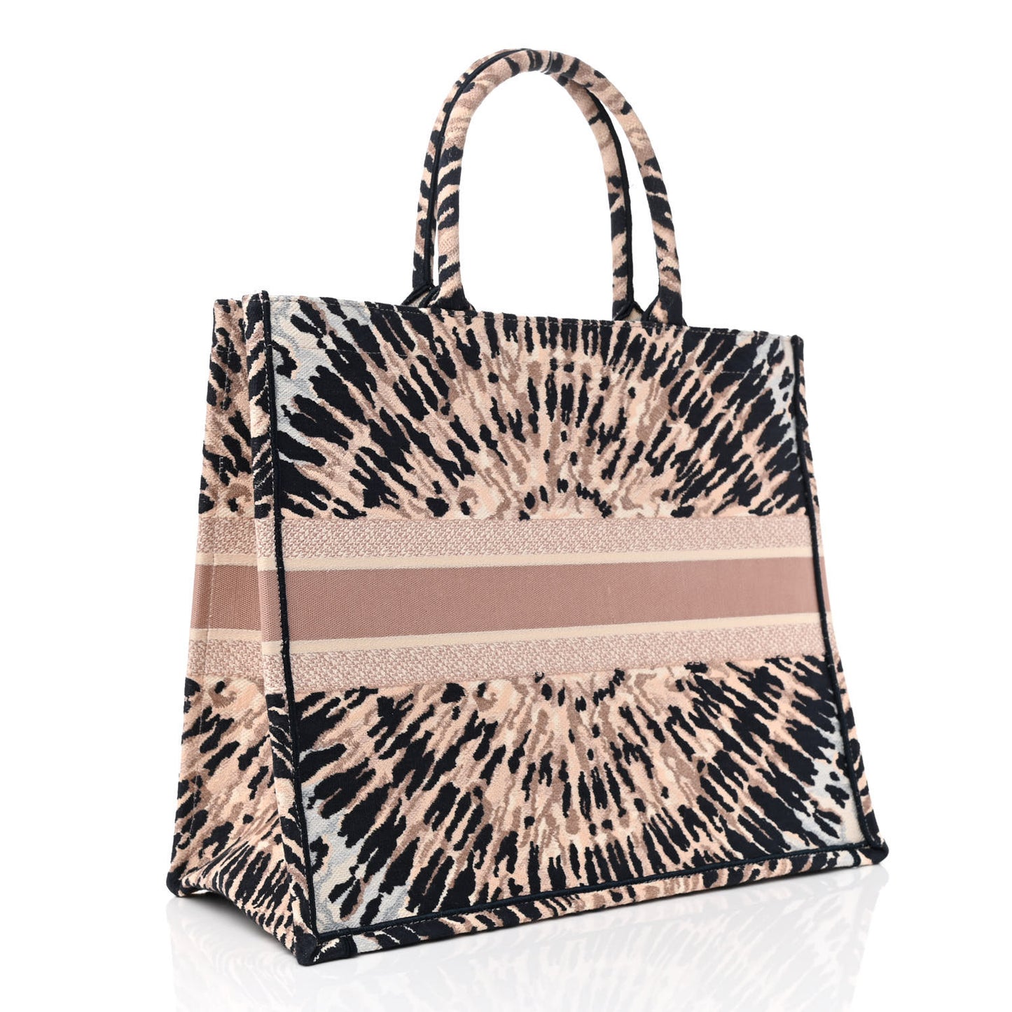 Canvas Embroidered Tie Dye Large Book Tote Multicolor