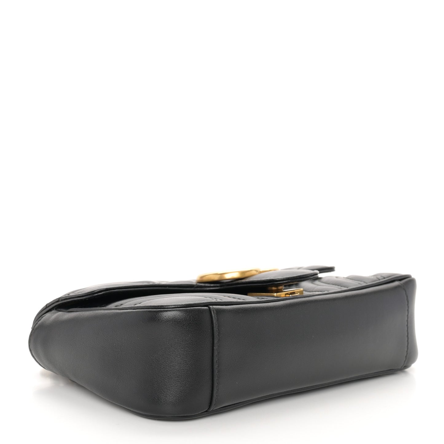 Calfskin Matelasse Mini GG Marmont Shoulder Bag Black