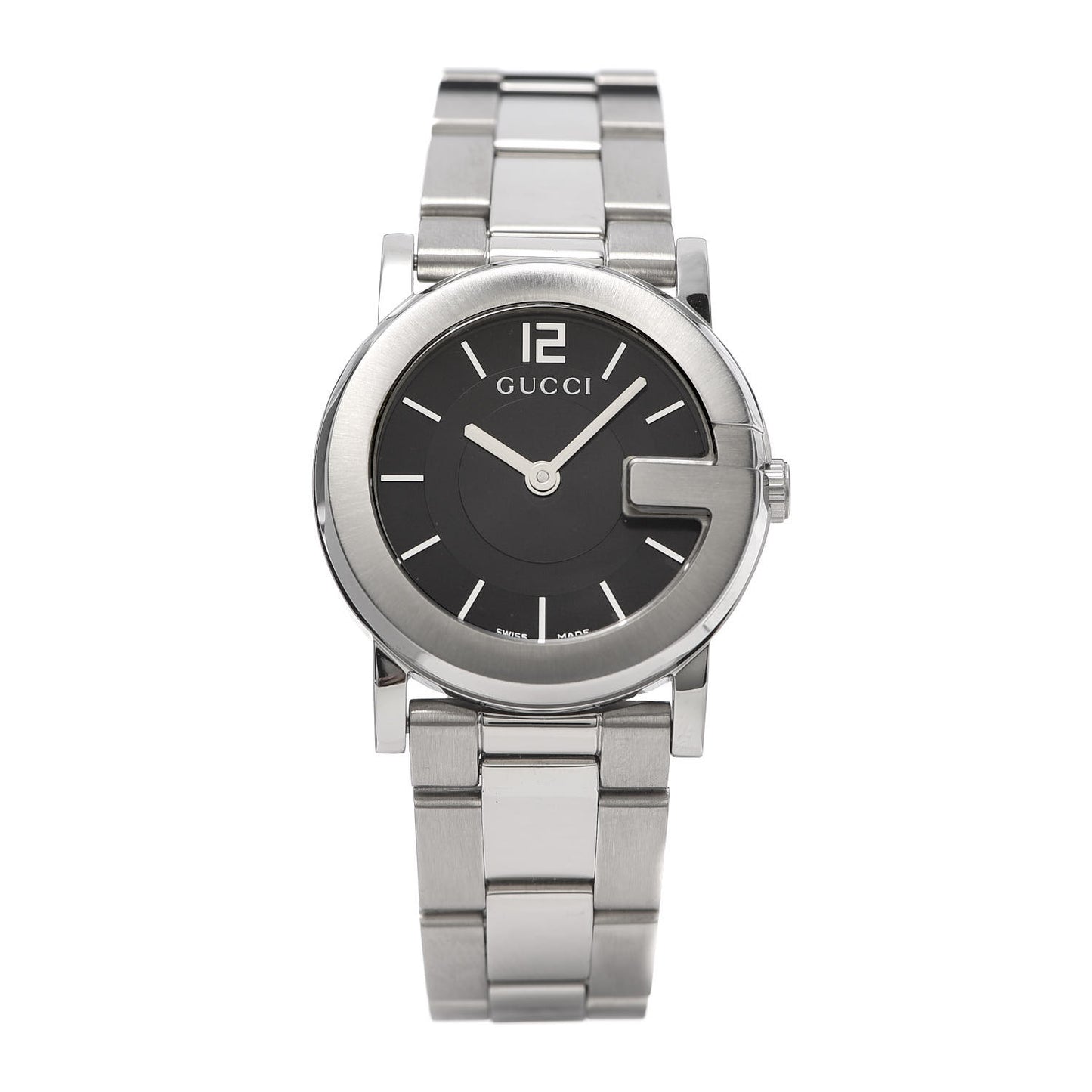 Stainless Steel 27mm G-Round Quartz Watch Black