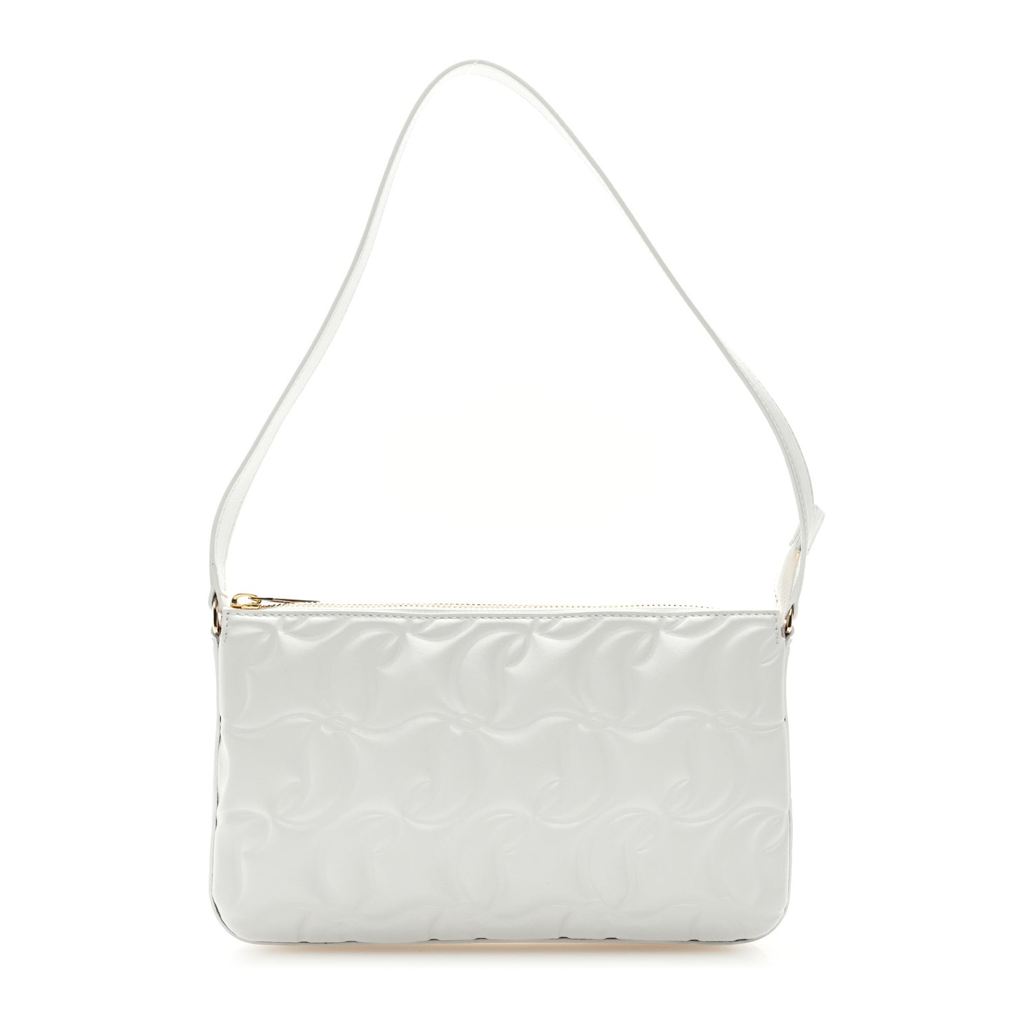 Calfskin Embossed Loubila Shoulder Bag White