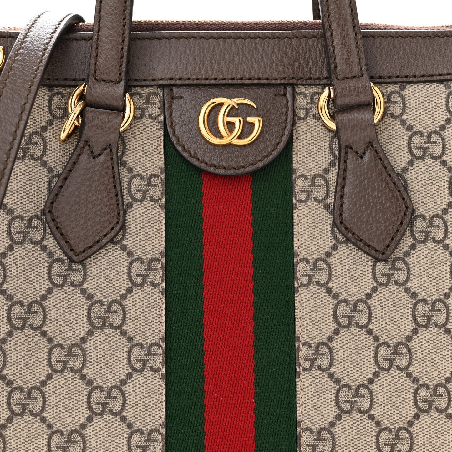 GG Supreme Monogram Small Ophidia Tote Bag Brown