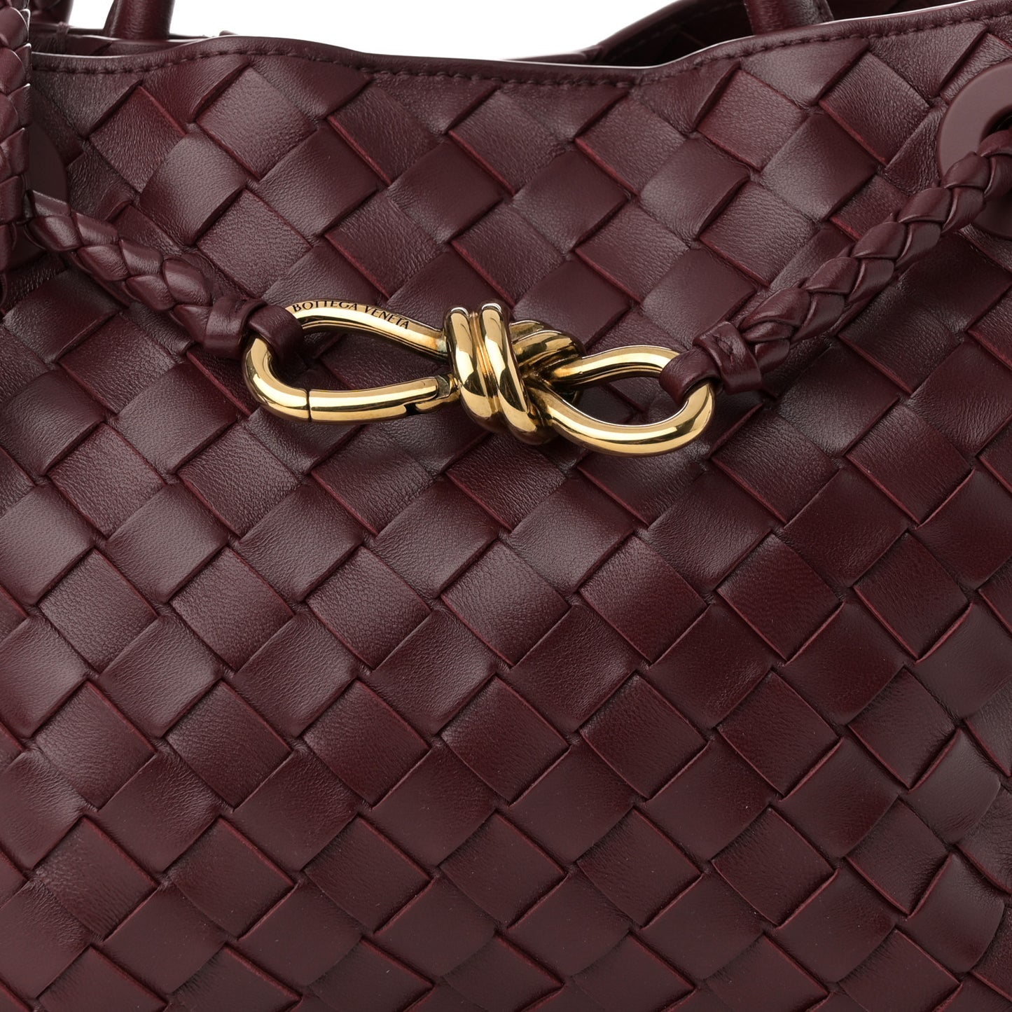 Nappa Intrecciato Small Andiamo Shoulder Bag Barolo