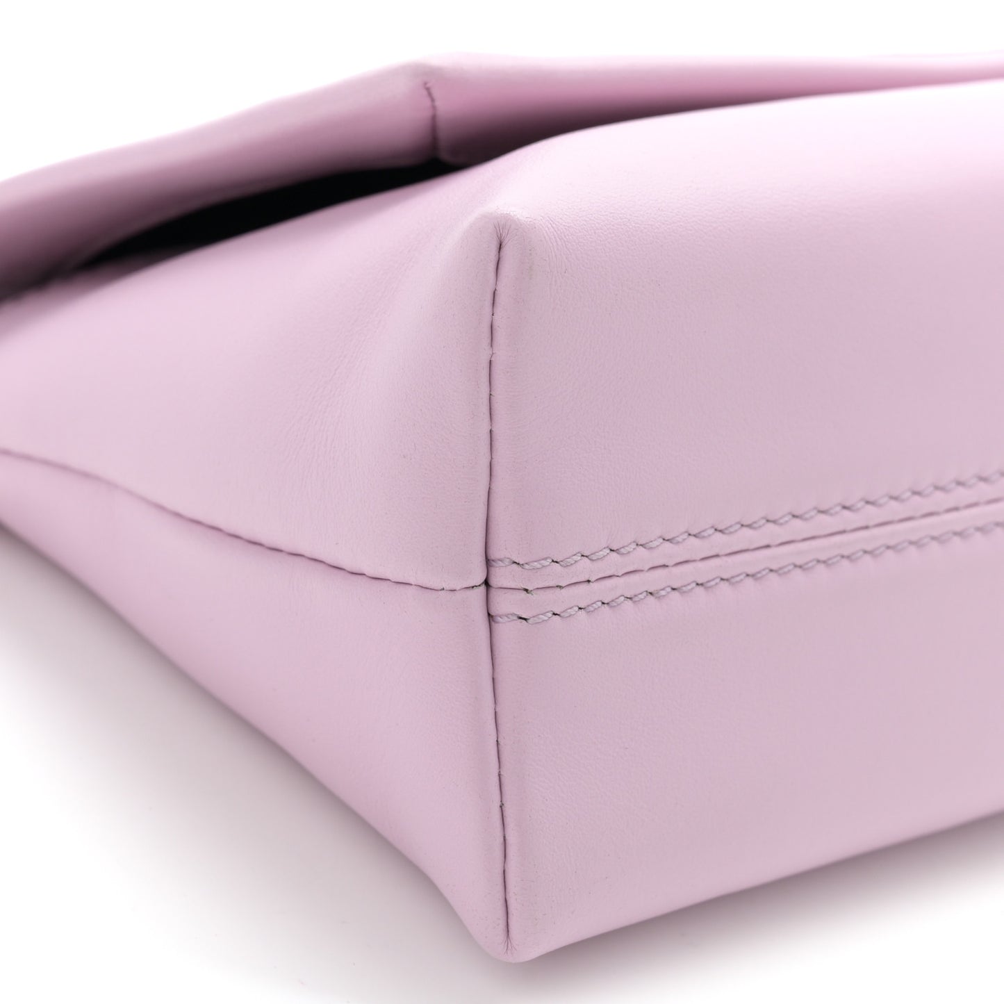 Shiny Calfskin Mini Label Chain Shoulder Bag Lilac
