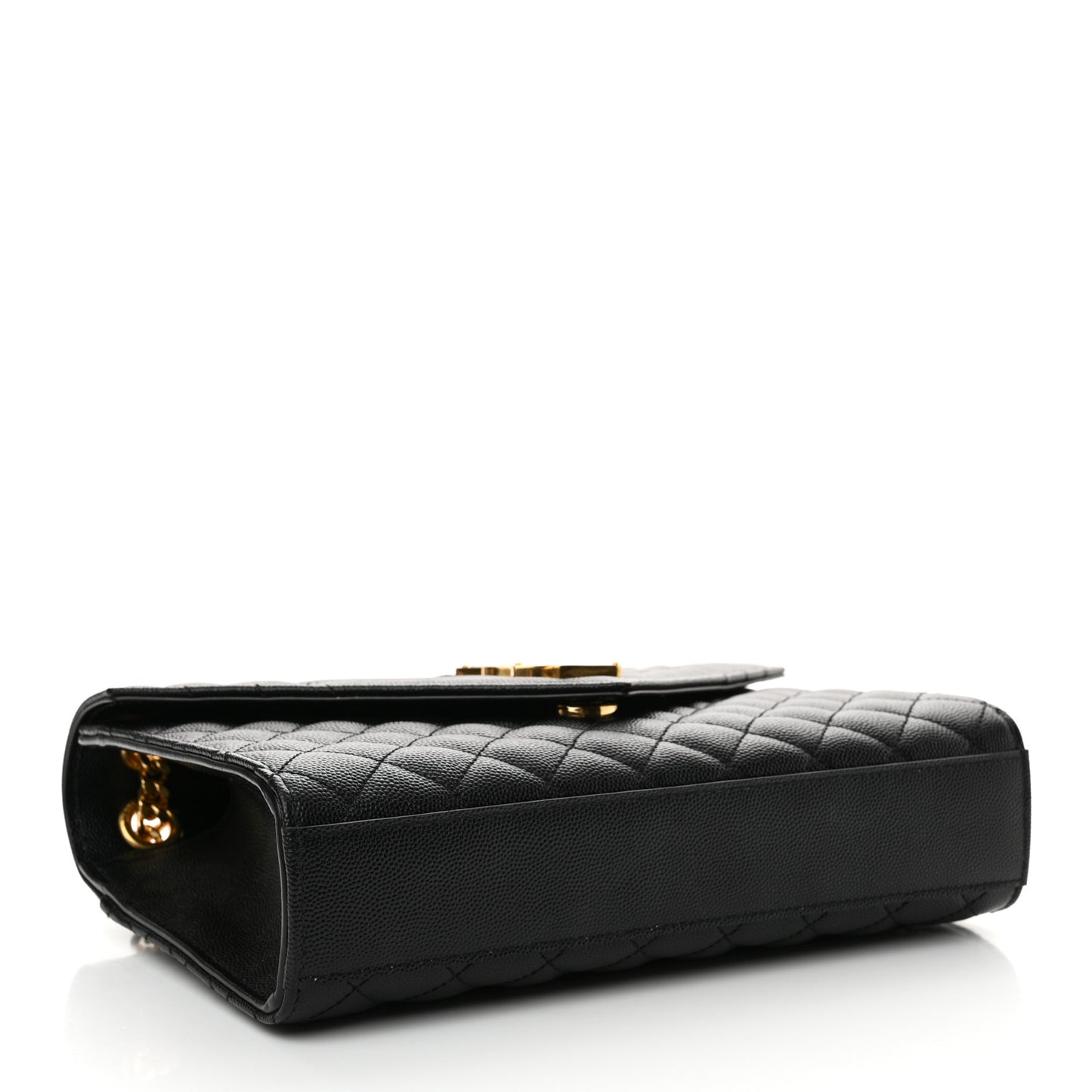 Grain De Poudre Textured Mixed Matelasse Triquilt Medium Monogram Satchel Black